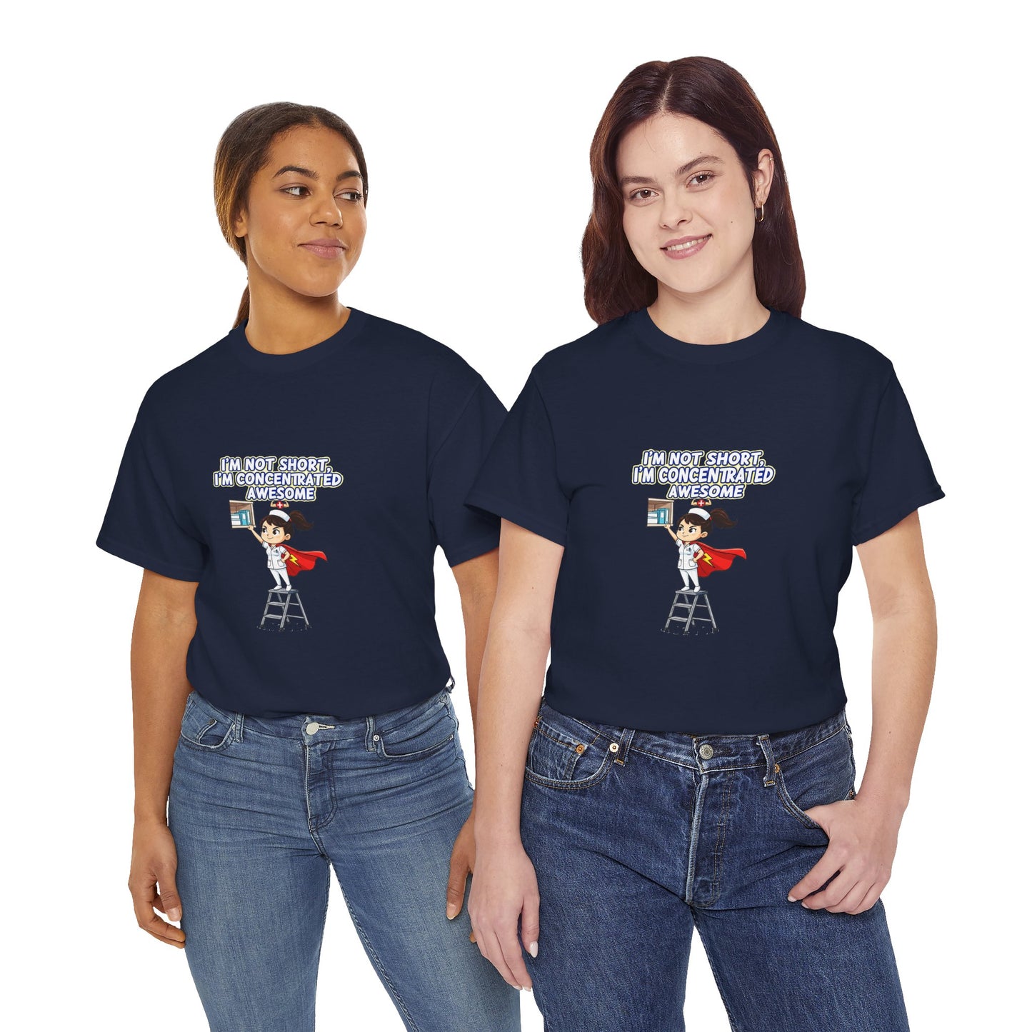 Superhero Motivation Tee - I'm Not Short, I'm Concentrated Awesome! | Unisex Heavy Cotton Shirt, Gift for Nurses, Daily Wear