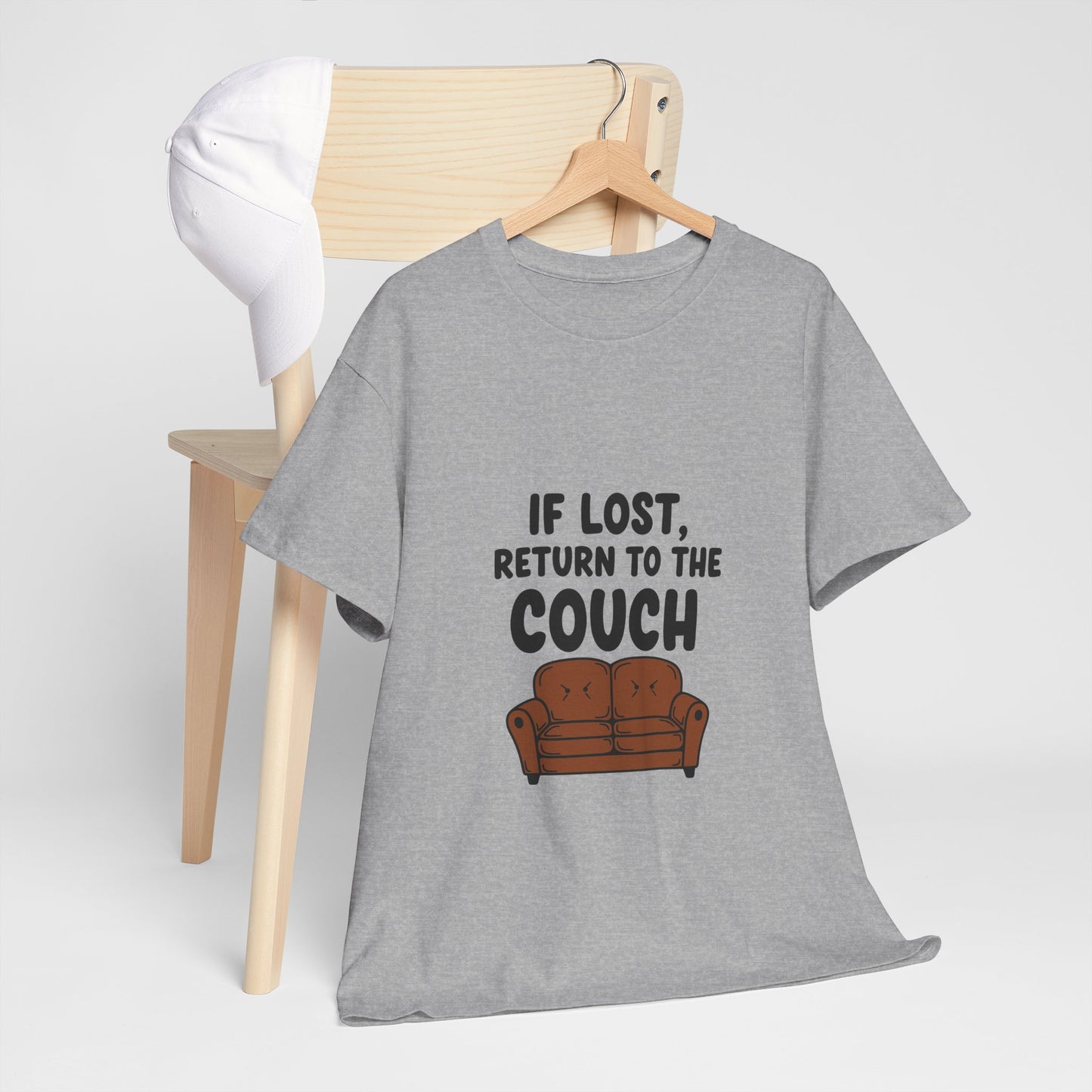 Funny Couch Tee, Unisex Heavy Cotton Tee, Comfort Shirt for Homebodies, Perfect Gift for Couch Lovers, Casual Wear, Quirky Shirt