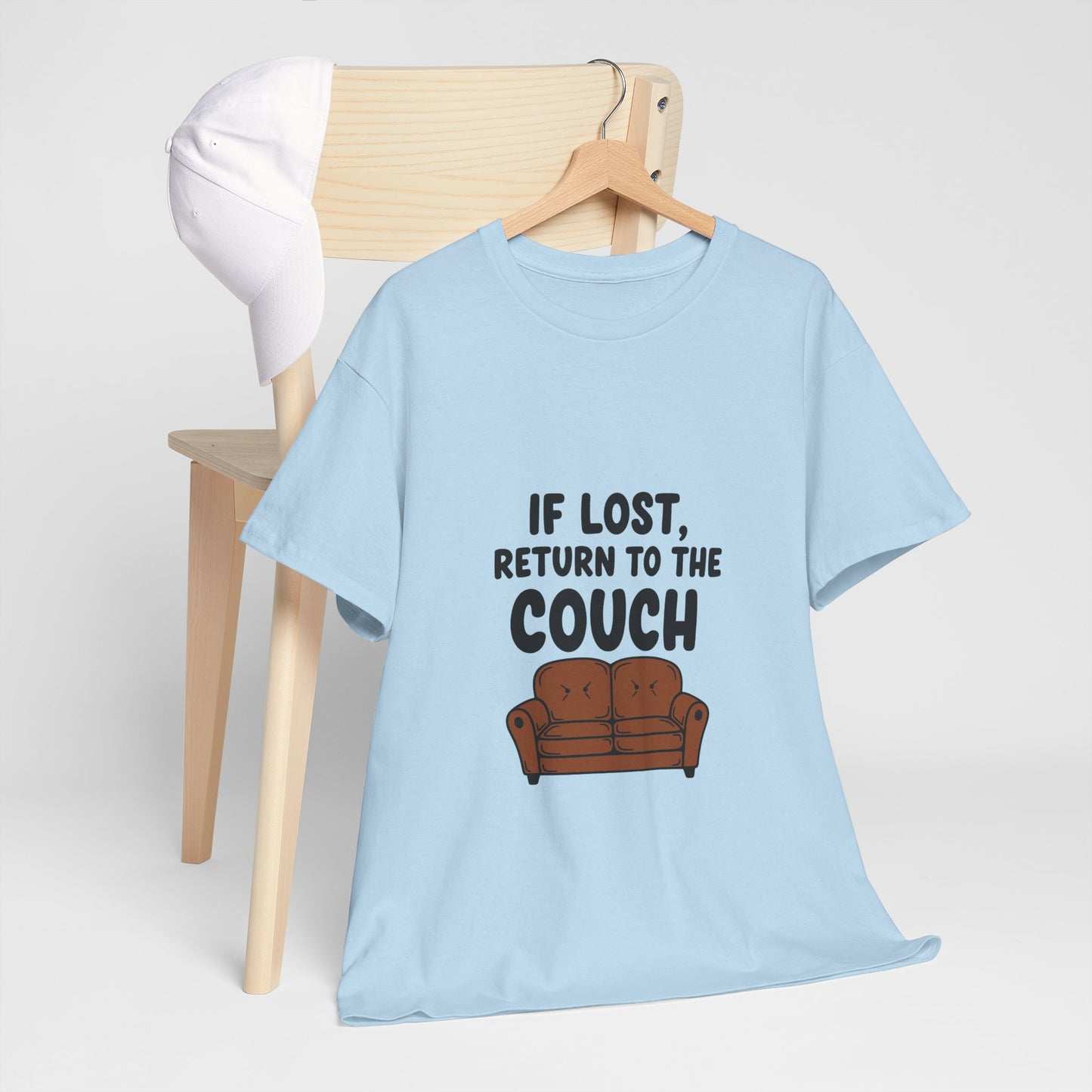 Funny Couch Tee, Unisex Heavy Cotton Tee, Comfort Shirt for Homebodies, Perfect Gift for Couch Lovers, Casual Wear, Quirky Shirt