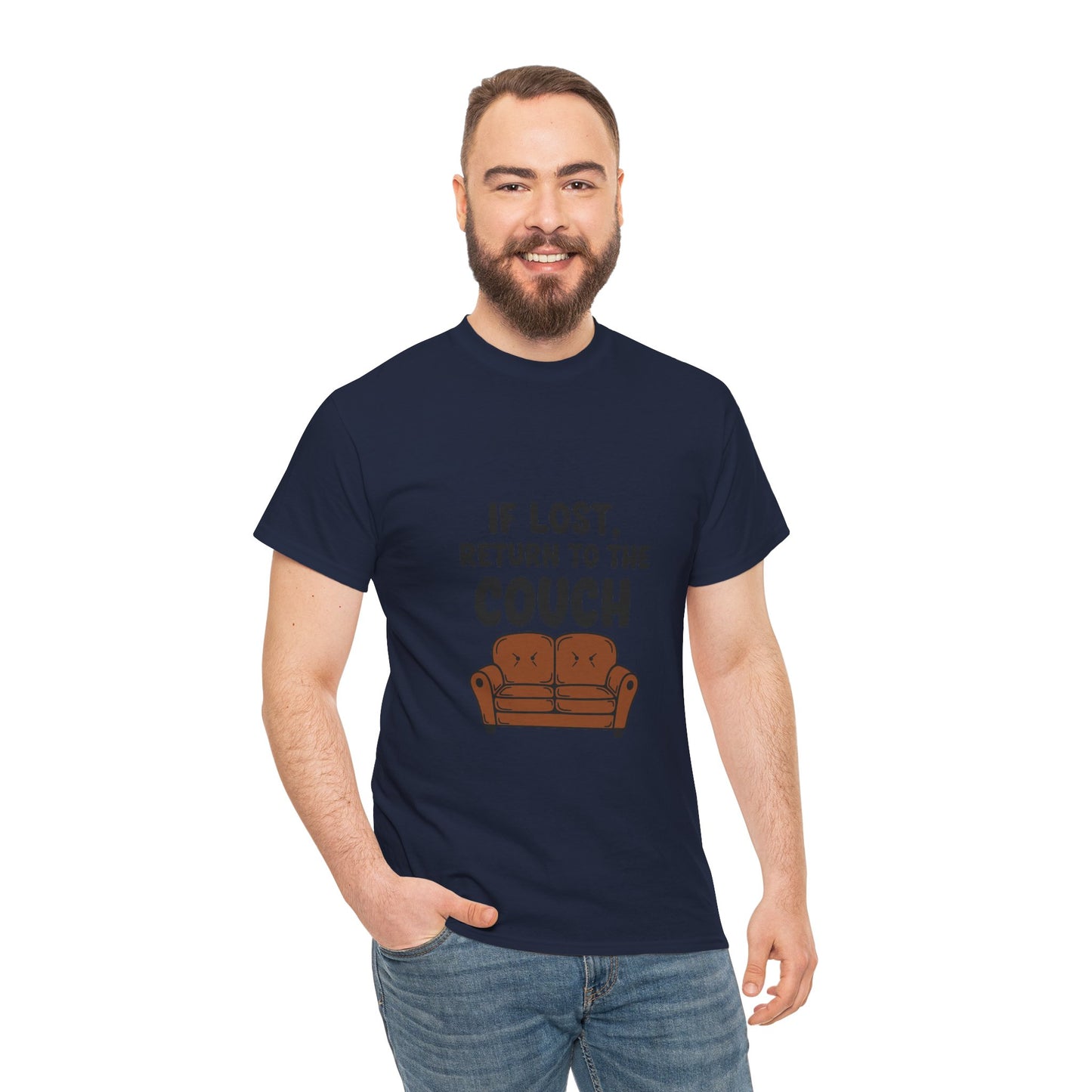 Funny Couch Tee, Unisex Heavy Cotton Tee, Comfort Shirt for Homebodies, Perfect Gift for Couch Lovers, Casual Wear, Quirky Shirt