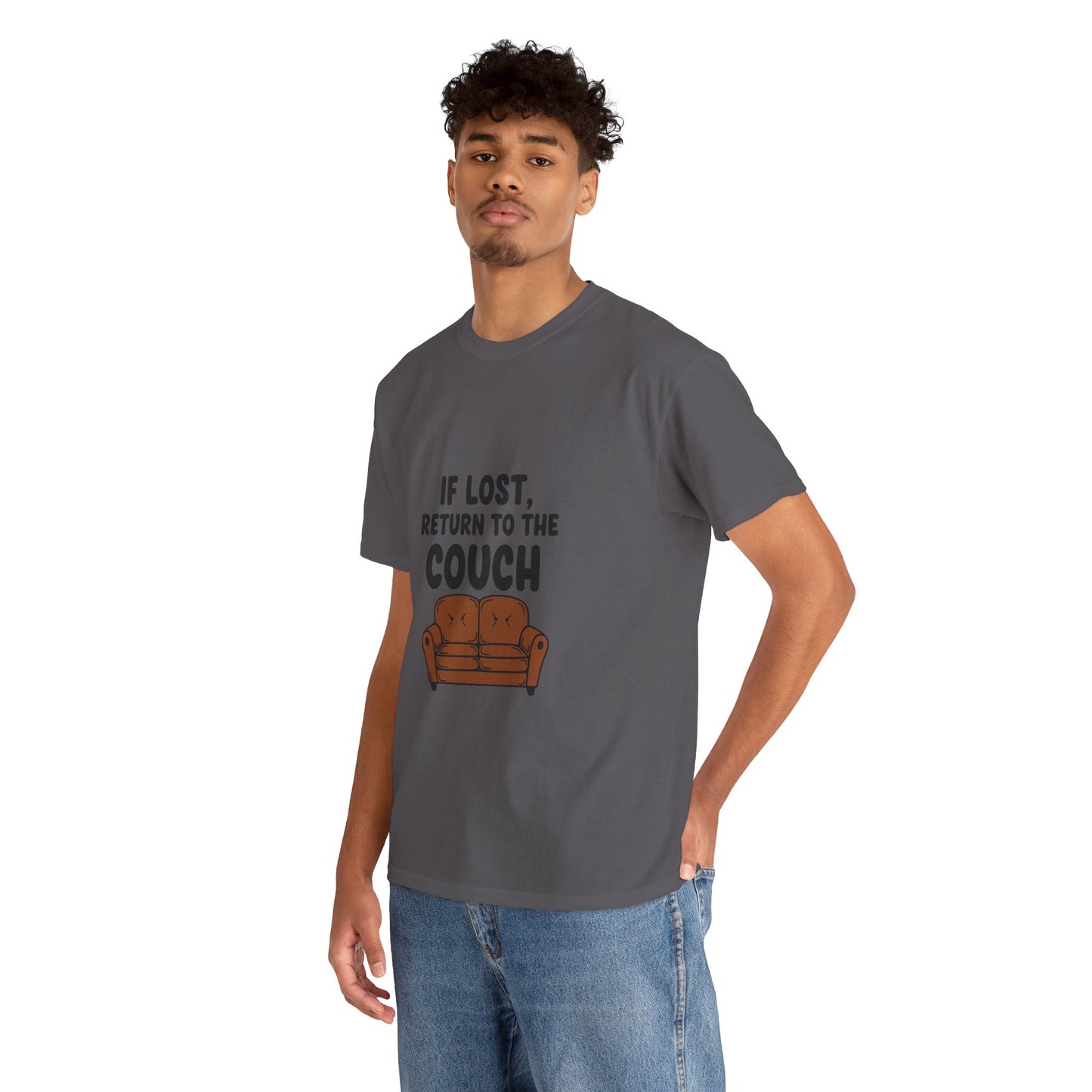 Funny Couch Tee, Unisex Heavy Cotton Tee, Comfort Shirt for Homebodies, Perfect Gift for Couch Lovers, Casual Wear, Quirky Shirt