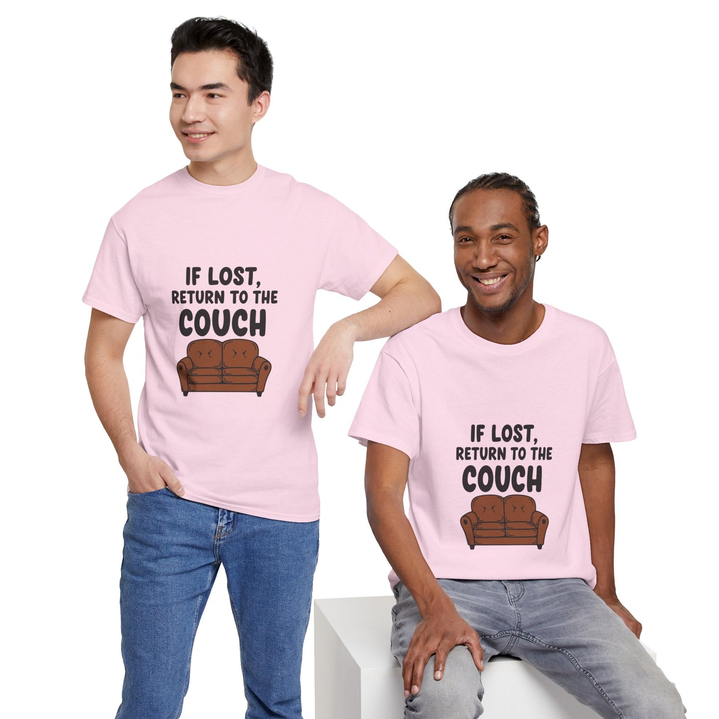 Funny Couch Tee, Unisex Heavy Cotton Tee, Comfort Shirt for Homebodies, Perfect Gift for Couch Lovers, Casual Wear, Quirky Shirt