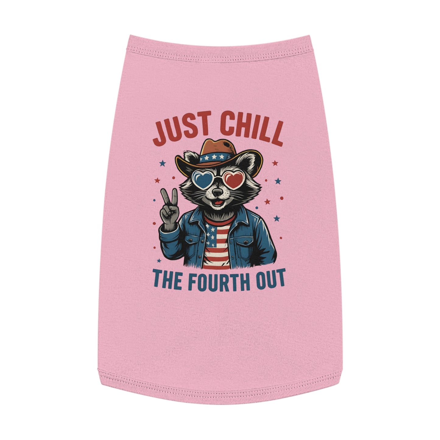 Patriotic Pet Tank Top - Just Chill Fourth of July Dog Shirt, Summer Pet Apparel, Dog Outfit, Holiday Gift for Pets