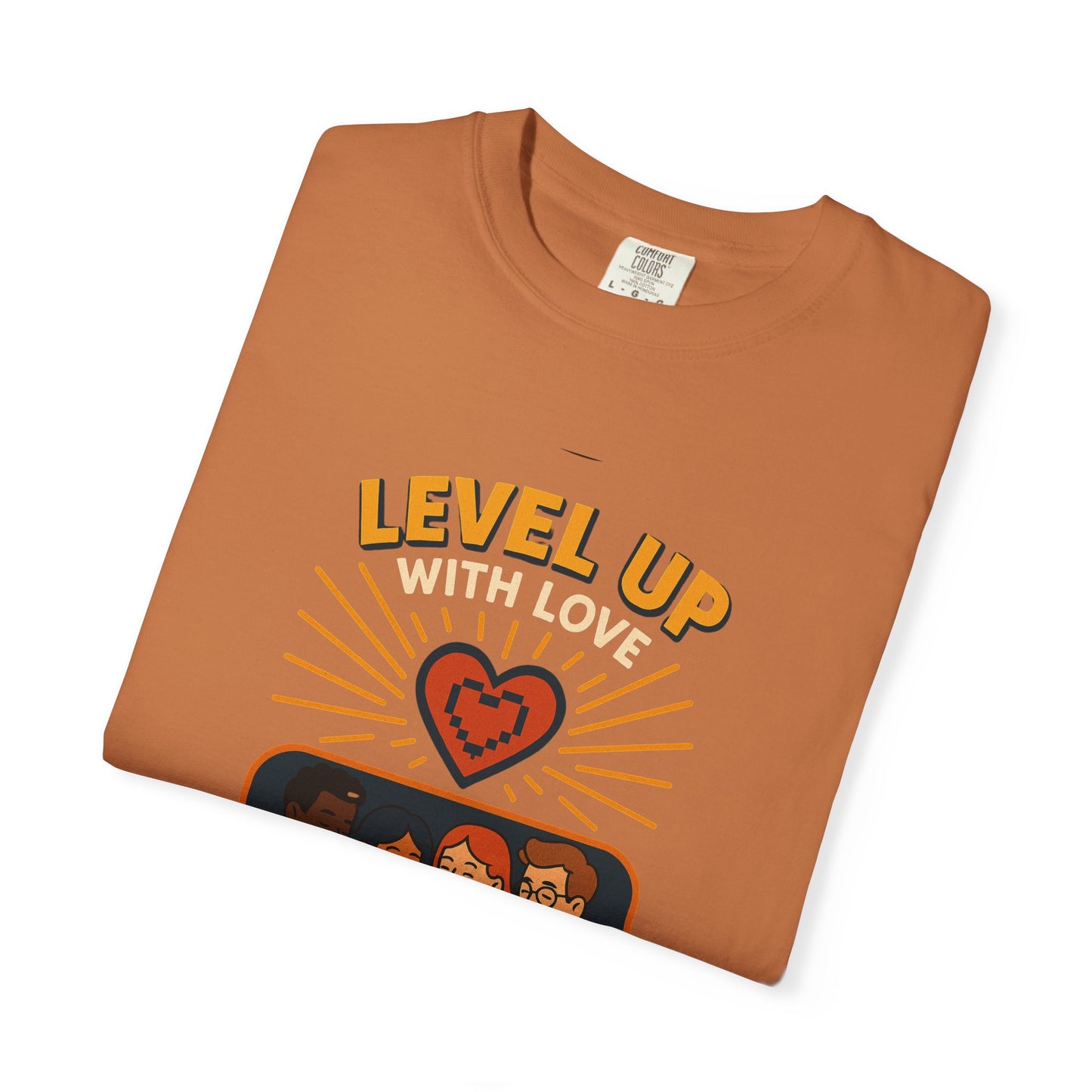 Level Up With Love T-Shirt, Vintage Style Tee, Unisex Casual Wear, Perfect Gift for Friends, Everyday Comfort Shirt