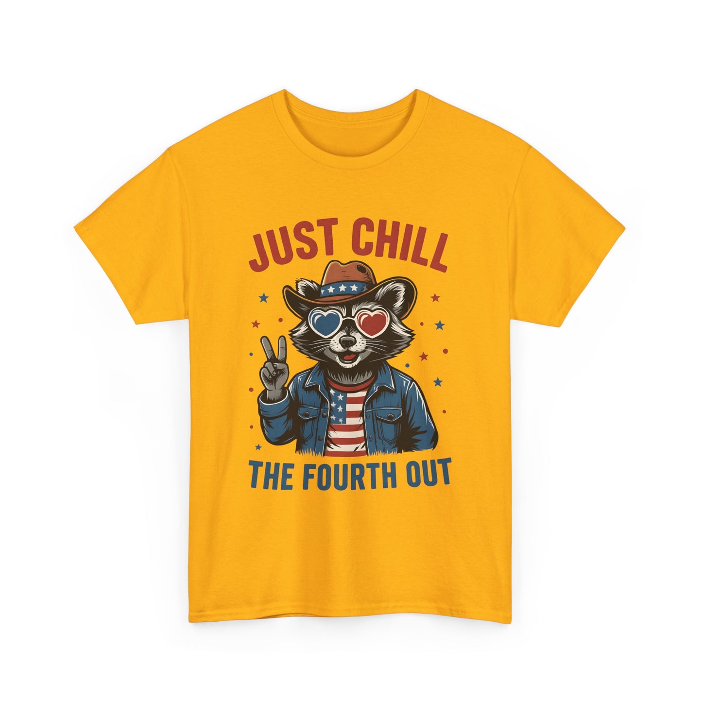 Patriotic Raccoon Tee, Just Chill the Fourth Out T-Shirt, Unisex Cotton Shirt, Casual Summer Wear, Independence Day, July fourth