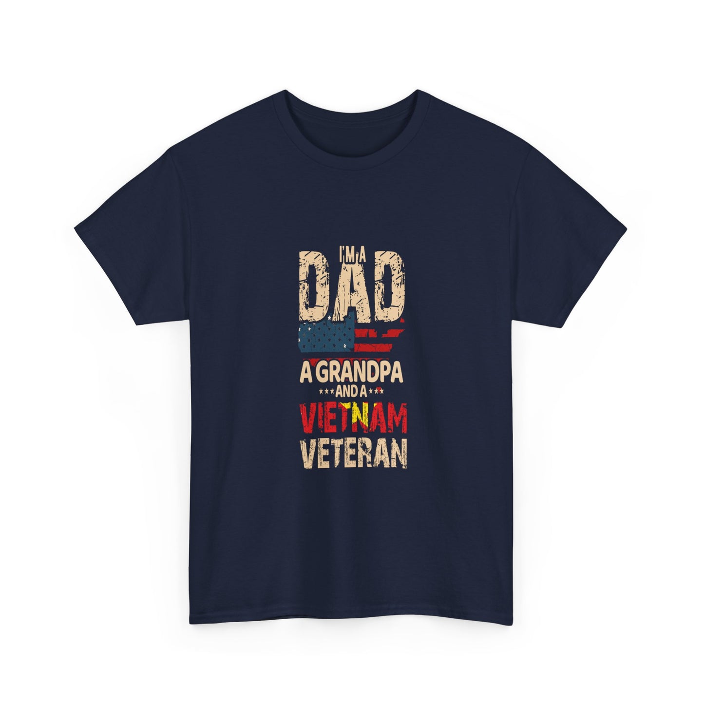 Vietnam Veteran Dad T-Shirt, Unisex Heavy Cotton Tee for Father's Day, Patriotic Gift, Grandpa Shirt, Memorial Day Tops