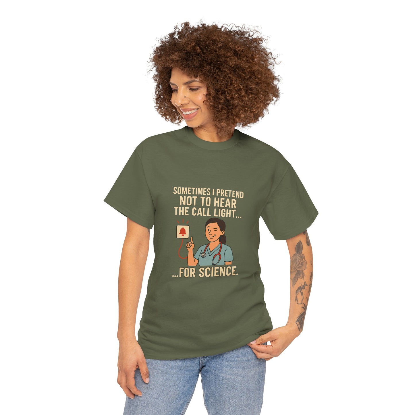 Funny Science Nurse Tee, Unisex Heavy Cotton Tee for Healthcare Workers, Gift for Nurses, Medical Humor Shirt, Nurses Week Apparel
