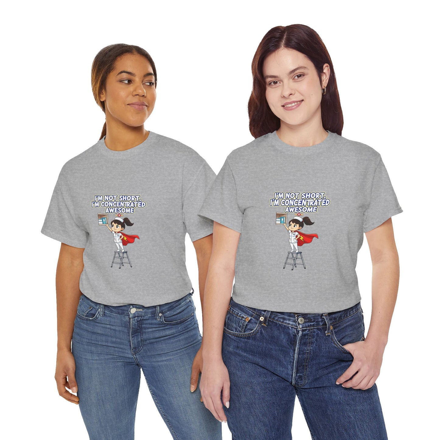 Superhero Motivation Tee - I'm Not Short, I'm Concentrated Awesome! | Unisex Heavy Cotton Shirt, Gift for Nurses, Daily Wear