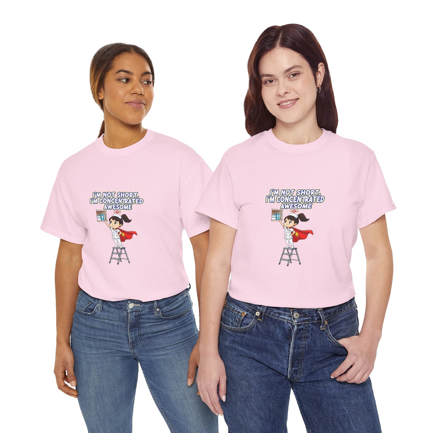 Superhero Motivation Tee - I'm Not Short, I'm Concentrated Awesome! | Unisex Heavy Cotton Shirt, Gift for Nurses, Daily Wear