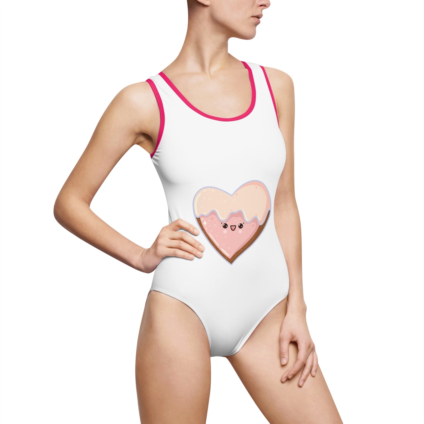Cute Heart Ice Cream Swimsuit, Women's Swimwear, Summer Swim, Beach Outfit, Pool Party Attire, Vacation Swimwear