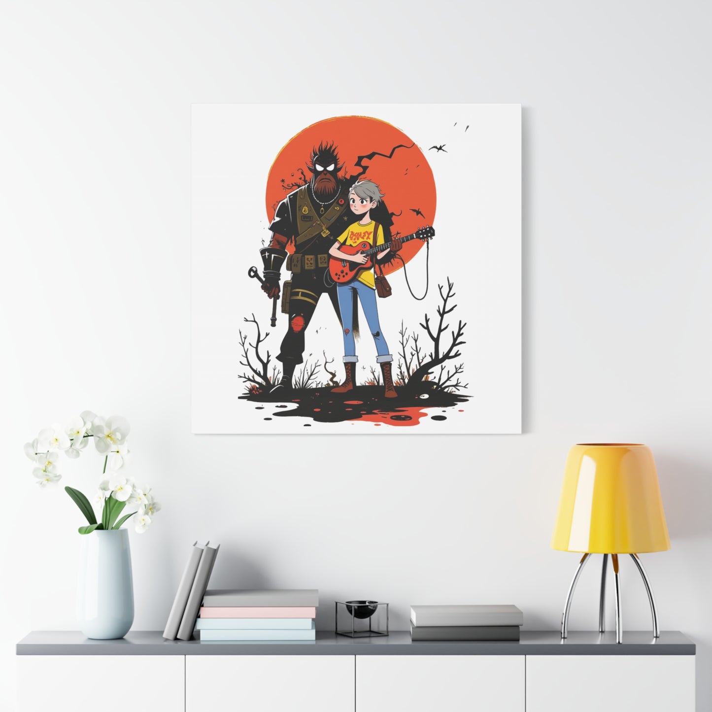 Canvas Art Print, Retro Cool Character Art, Gift for Gamers, Wall Decor for Kids Rooms, Perfect for Birthdays and Holidays