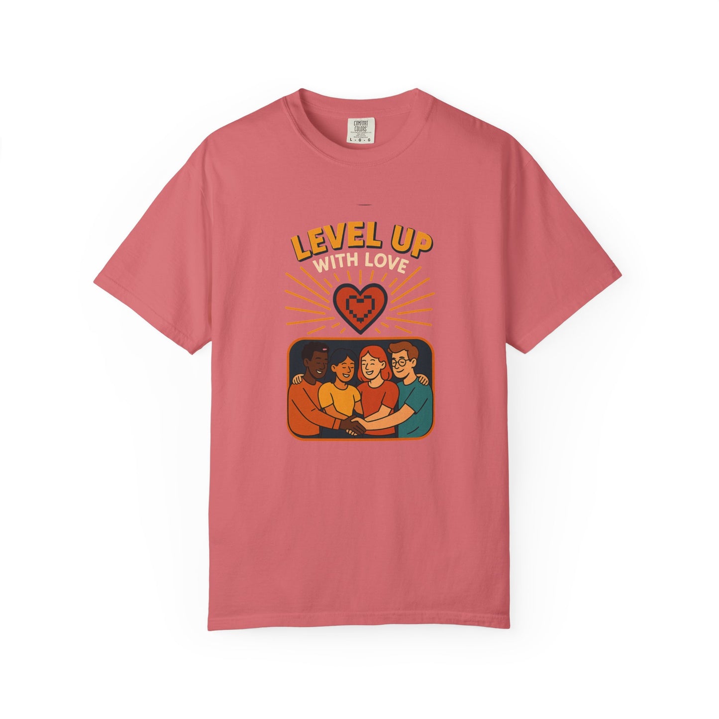 Level Up With Love T-Shirt, Vintage Style Tee, Unisex Casual Wear, Perfect Gift for Friends, Everyday Comfort Shirt