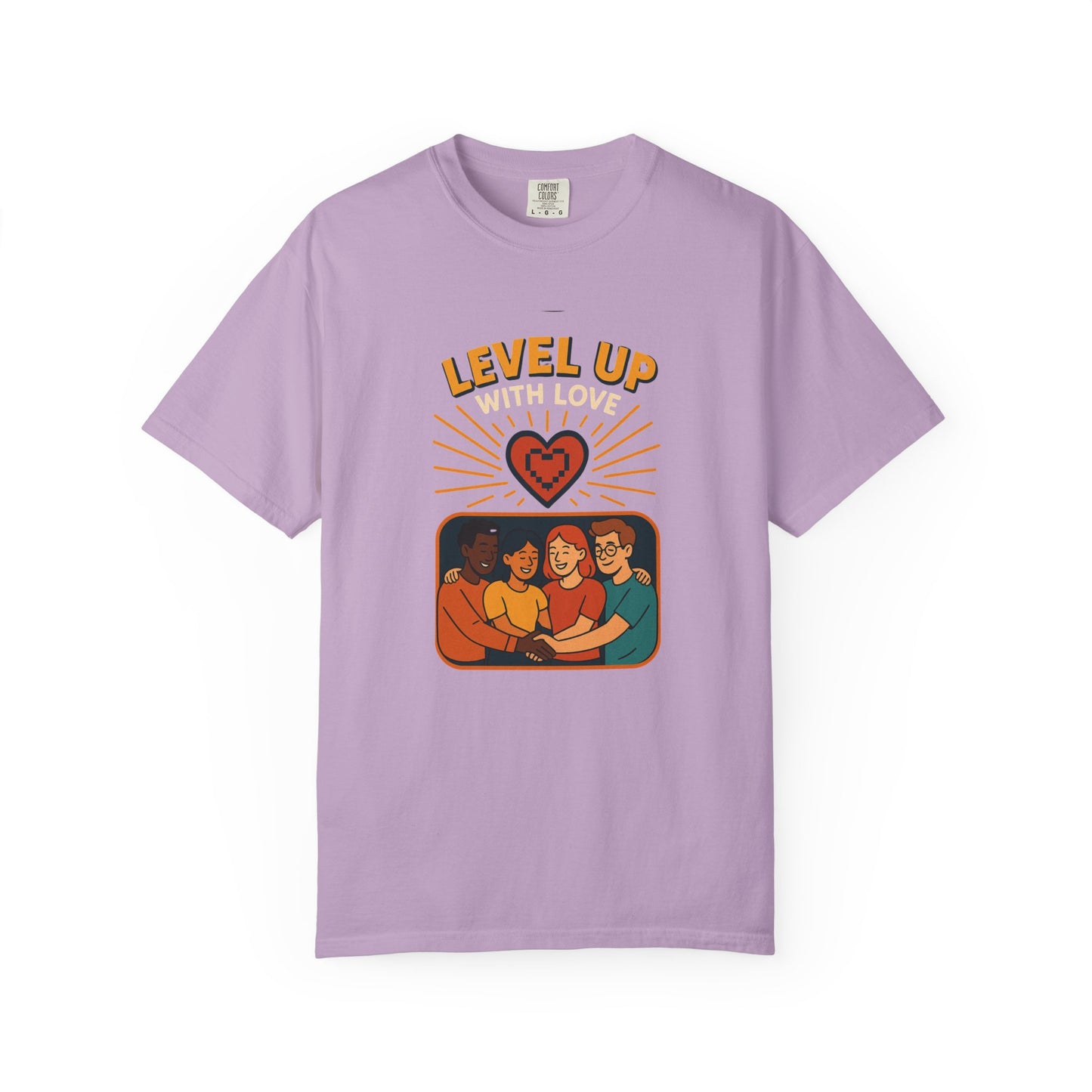 Level Up With Love T-Shirt, Vintage Style Tee, Unisex Casual Wear, Perfect Gift for Friends, Everyday Comfort Shirt