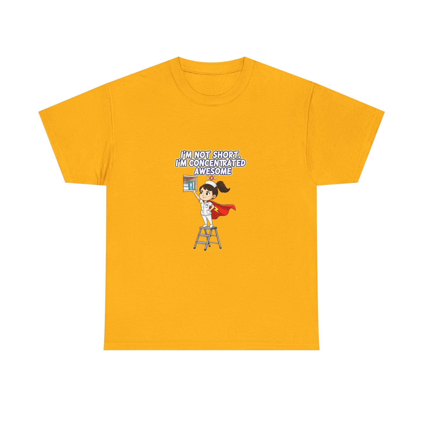 Superhero Motivation Tee - I'm Not Short, I'm Concentrated Awesome! | Unisex Heavy Cotton Shirt, Gift for Nurses, Daily Wear
