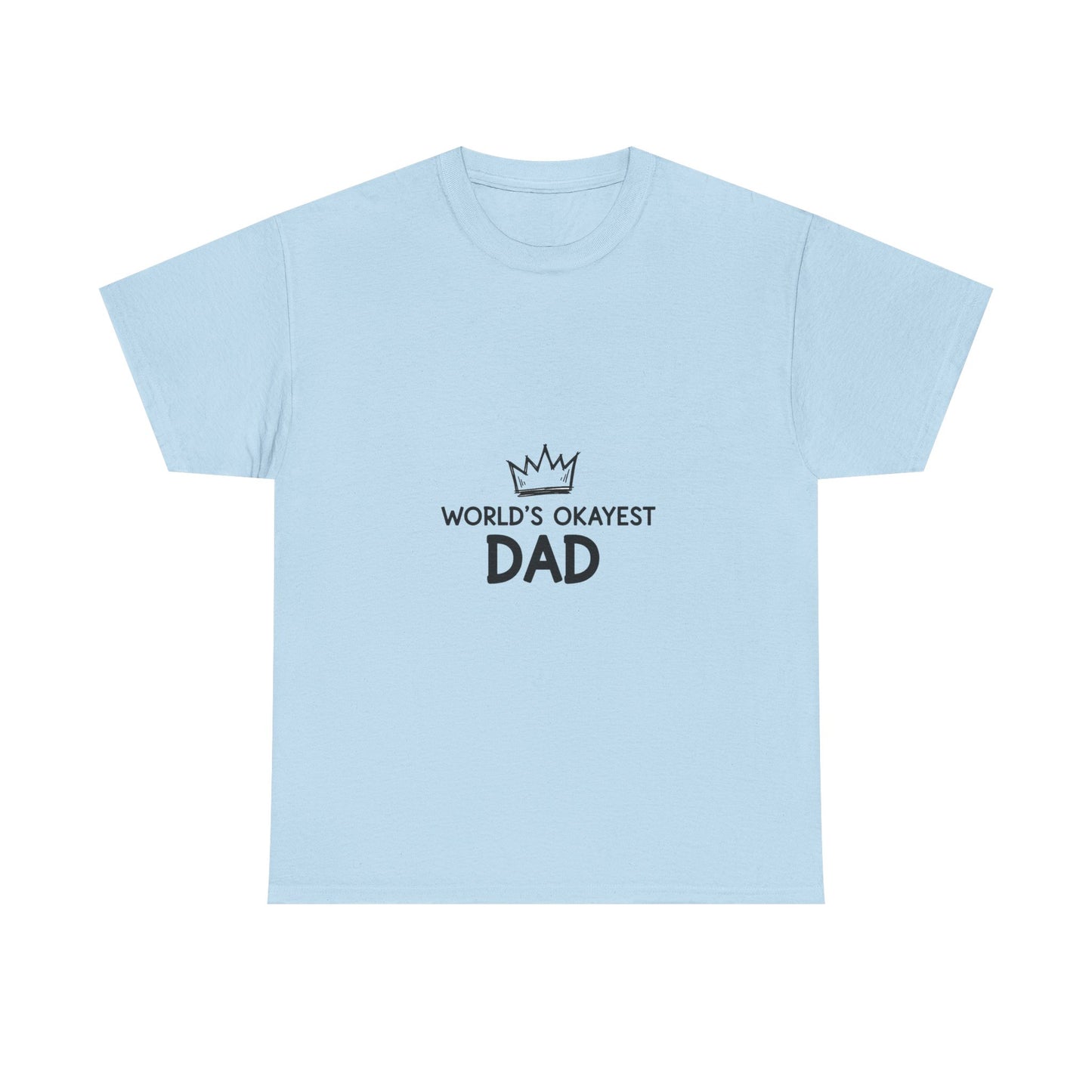 World's Okayest Dad Unisex Heavy Cotton Tee, Funny Father's Day Gift, Relaxed Fit T-Shirt, Dad Humor Shirt, Casual Everyday Wear