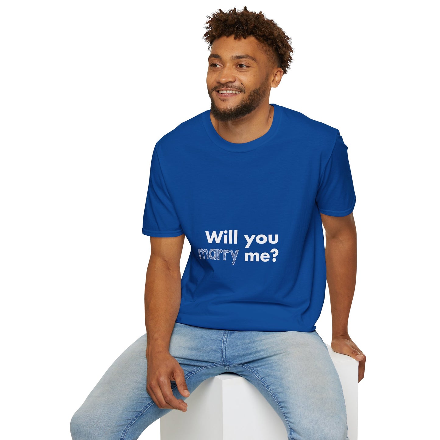 Will you marry me? Unisex Softstyle T-Shirt - Cozy Everyday Tee for Men and Women, Great for Casual Outings, Gifts, Birthdays, and Relaxed Events