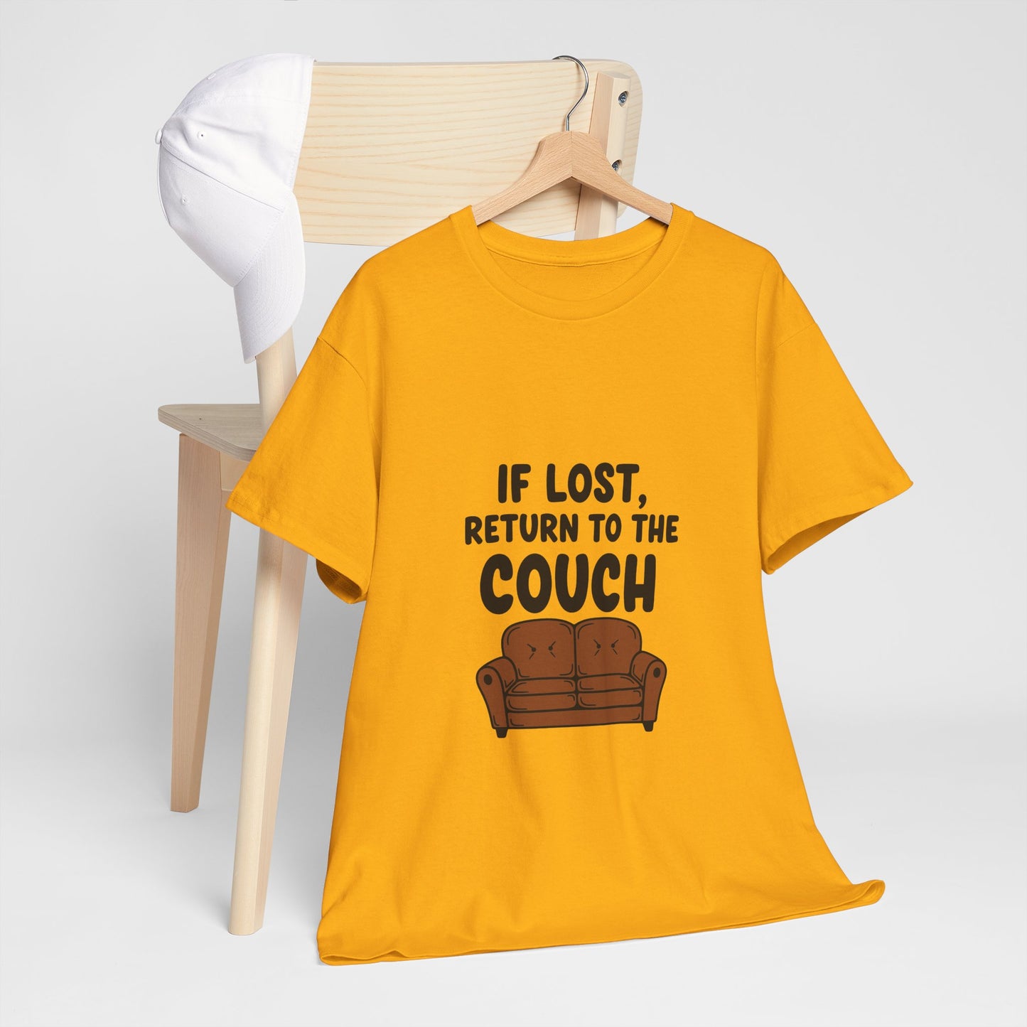 Funny Couch Tee, Unisex Heavy Cotton Tee, Comfort Shirt for Homebodies, Perfect Gift for Couch Lovers, Casual Wear, Quirky Shirt