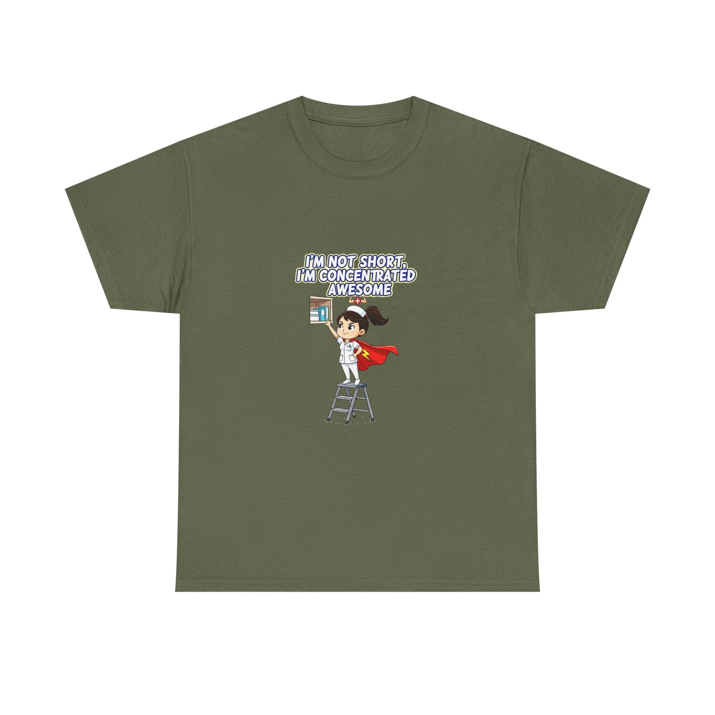 Superhero Motivation Tee - I'm Not Short, I'm Concentrated Awesome! | Unisex Heavy Cotton Shirt, Gift for Nurses, Daily Wear