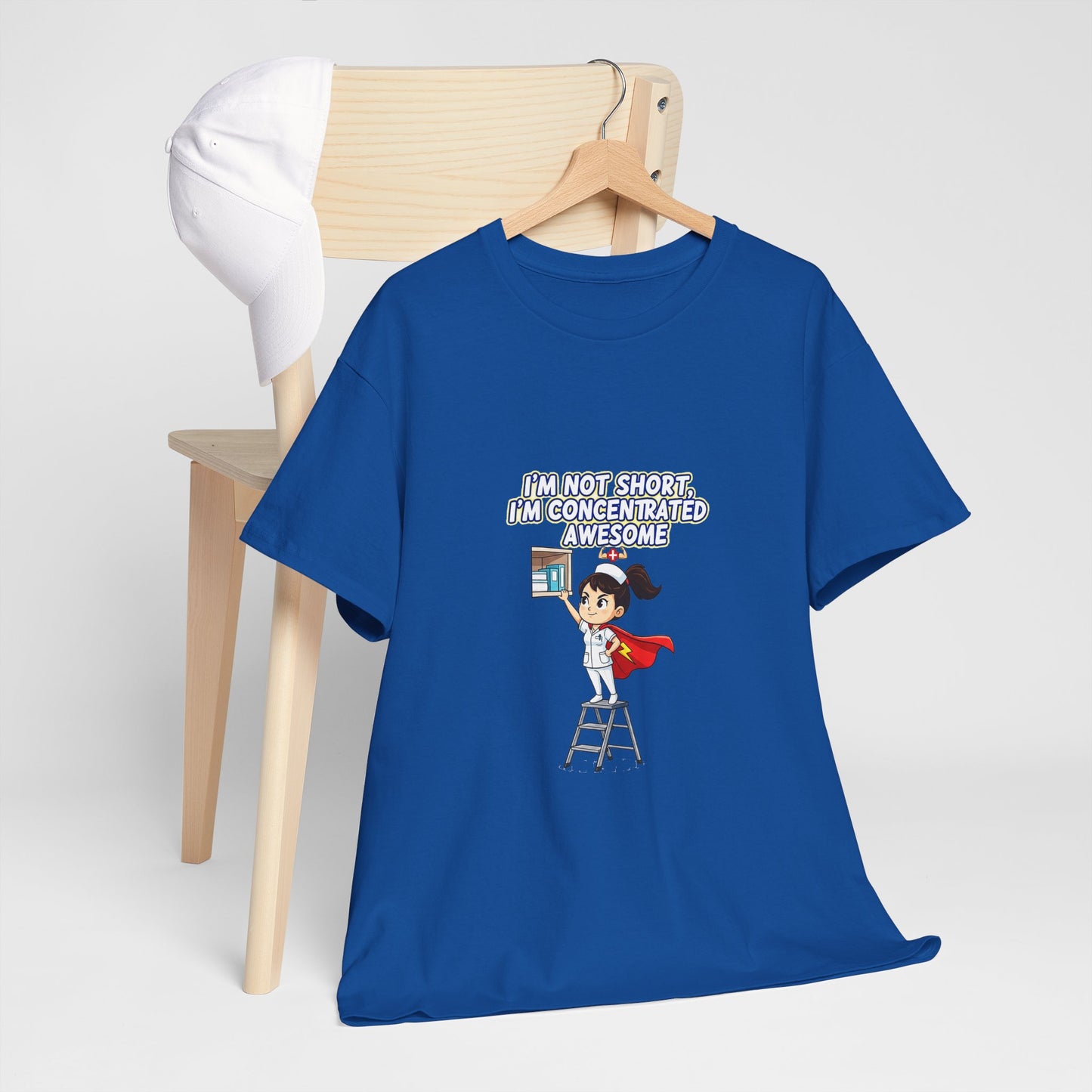 Superhero Motivation Tee - I'm Not Short, I'm Concentrated Awesome! | Unisex Heavy Cotton Shirt, Gift for Nurses, Daily Wear