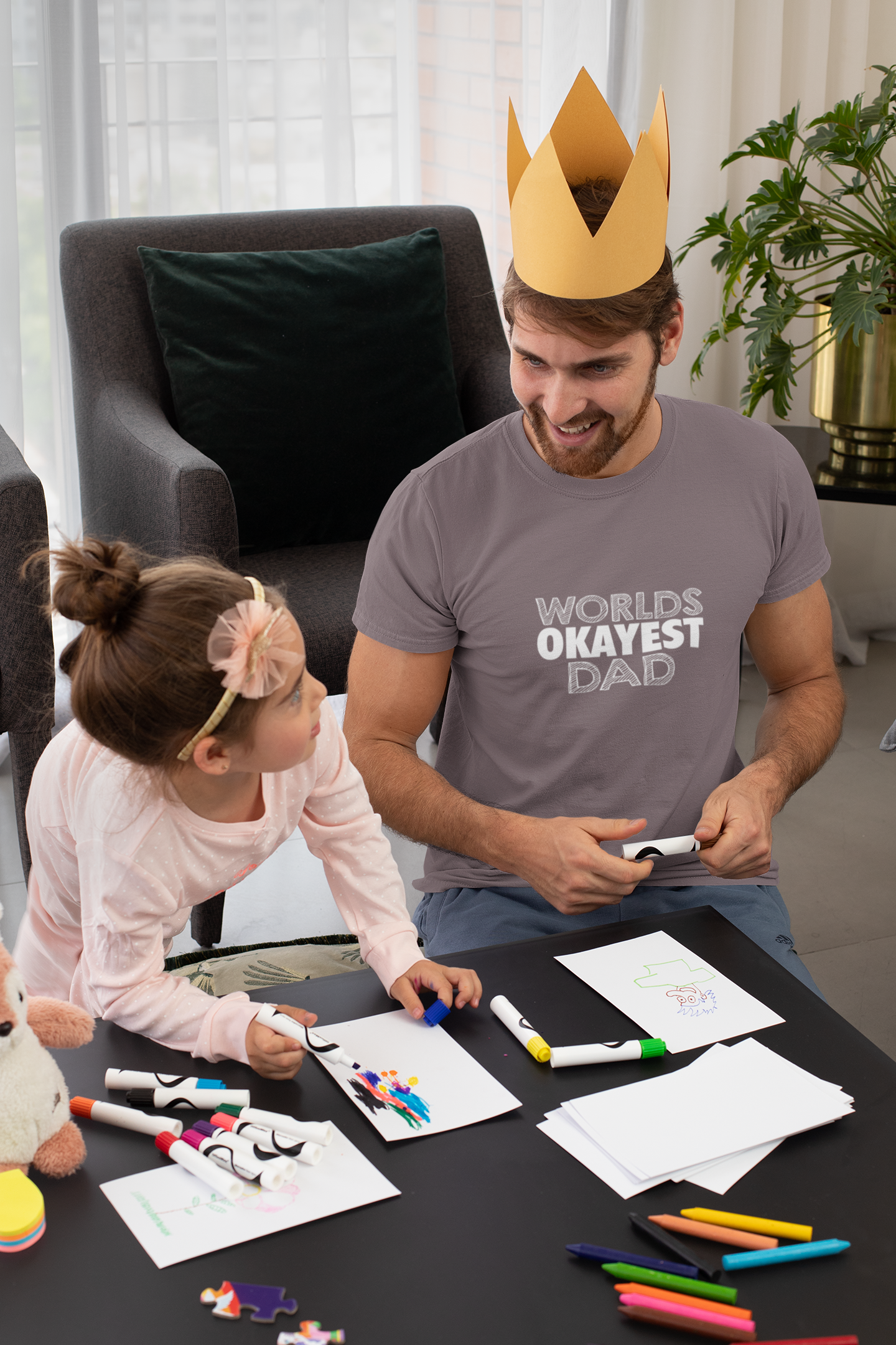 World's Okayest Dad Unisex T-Shirt, Funny Gift for Dads, Father's Day Tee, Casual Wear, Dad Jokes Apparel, Gift for Him