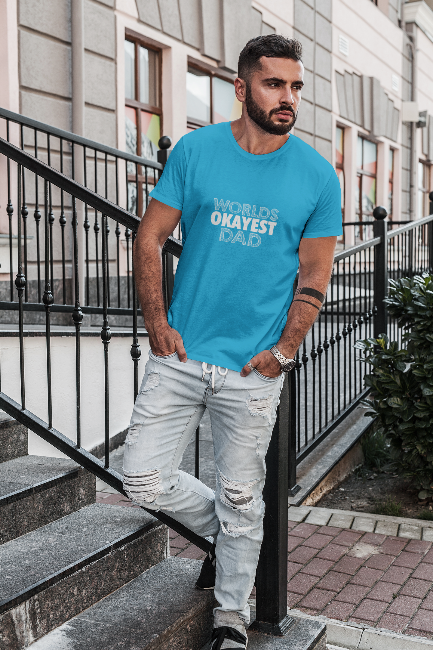 World's Okayest Dad Unisex T-Shirt, Funny Gift for Dads, Father's Day Tee, Casual Wear, Dad Jokes Apparel, Gift for Him