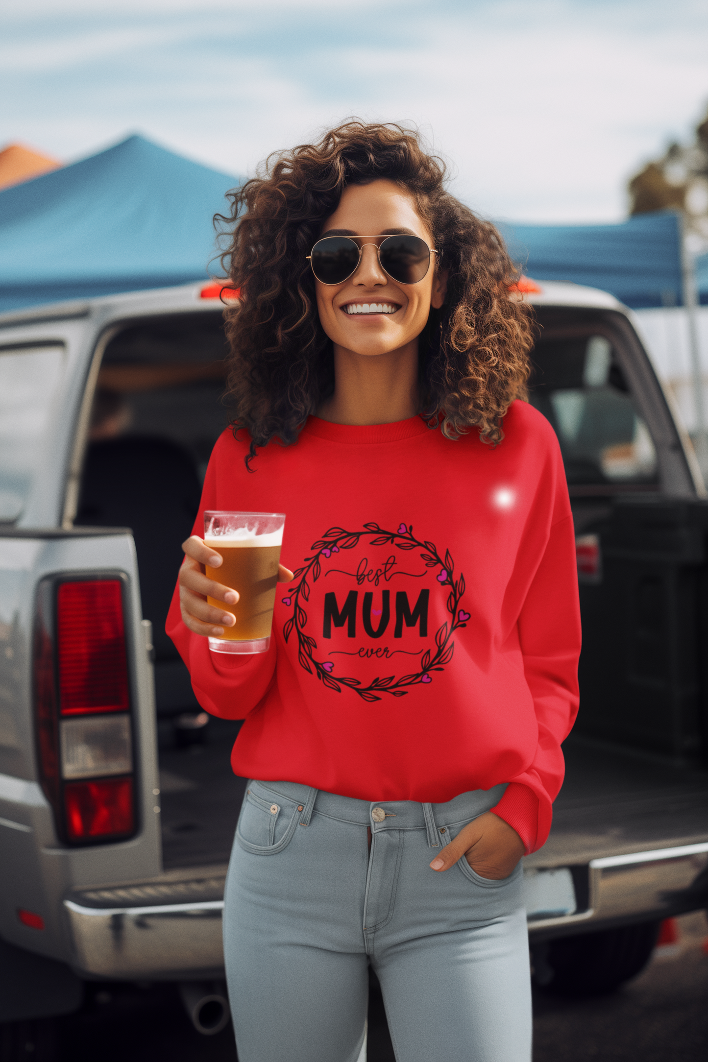 Best Mum Ever Unisex Garment-Dyed Sweatshirt, Mother's Day Gift, Cozy Sweatshirt, Unique Mum Shirt, Birthday Gift for Mum, Gift for Her