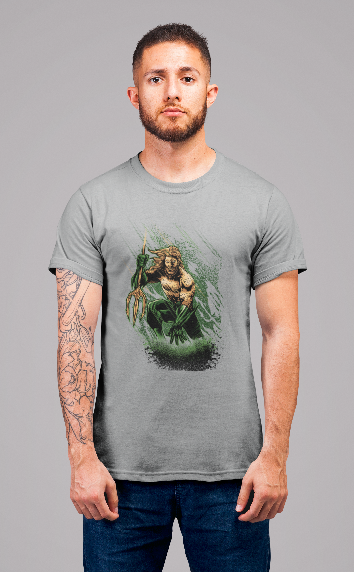 Aquatic Hero Unisex Heavy Cotton Tee, Graphic Shirt, Ocean Lover Gift, Casual Wear, Gift for Him, Comic Fan Apparel