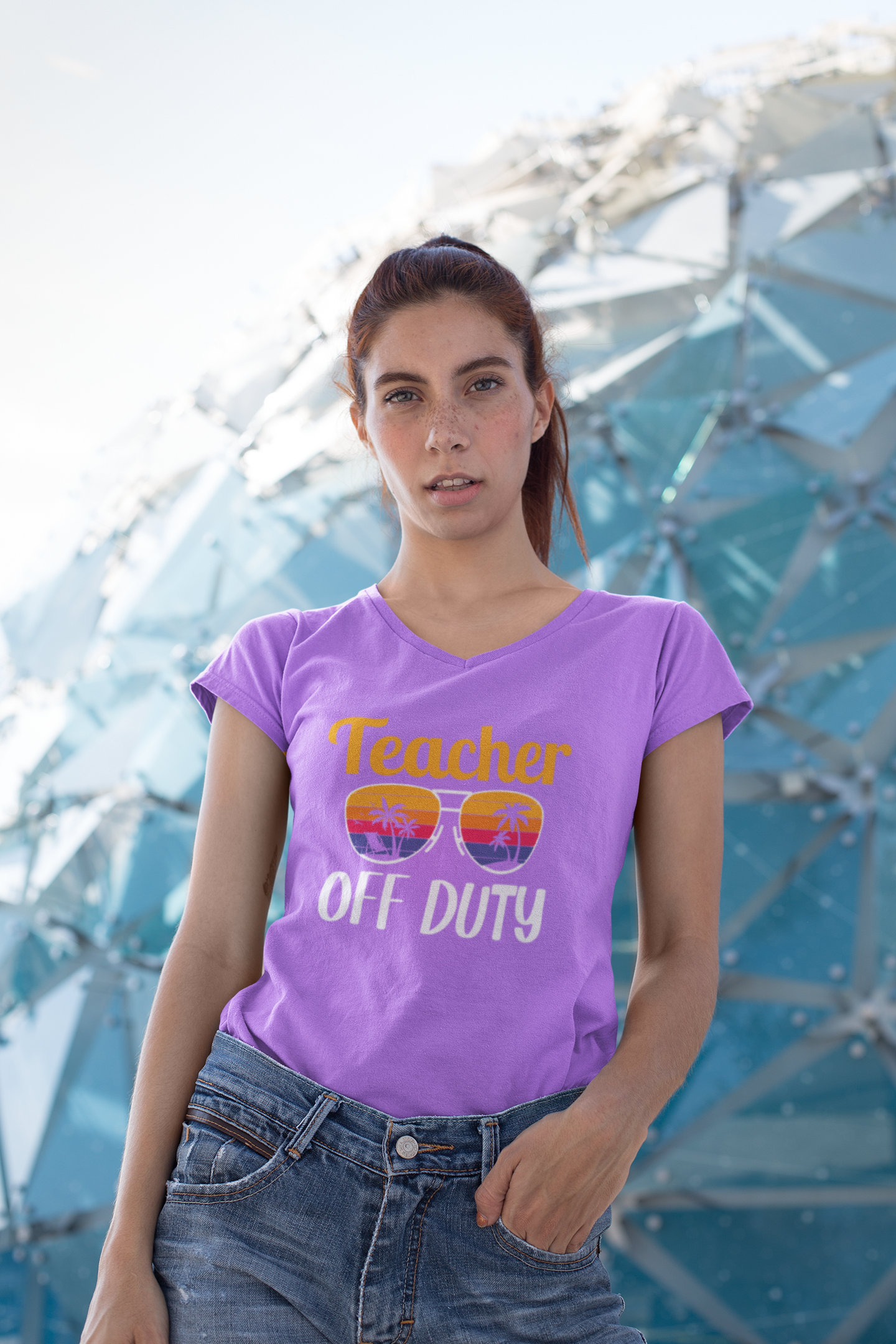 Teacher Off Duty Graphic Tee, Summer Teacher Shirt, Vacation Style, Gift for Educators, Relaxed Fit T-Shirt