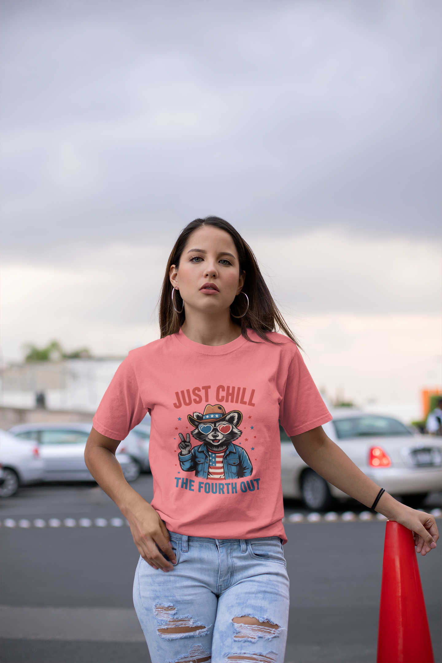 Patriotic Raccoon Tee, Just Chill the Fourth Out T-Shirt, Unisex Cotton Shirt, Casual Summer Wear, Independence Day, July fourth