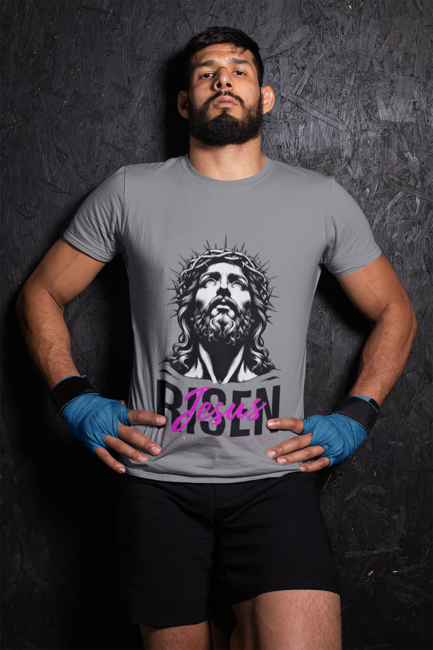 Jesus Risen Graphic Tee, Christian T-Shirt, Religious Apparel, Inspirational Cotton Shirt, Faith-Based Gift