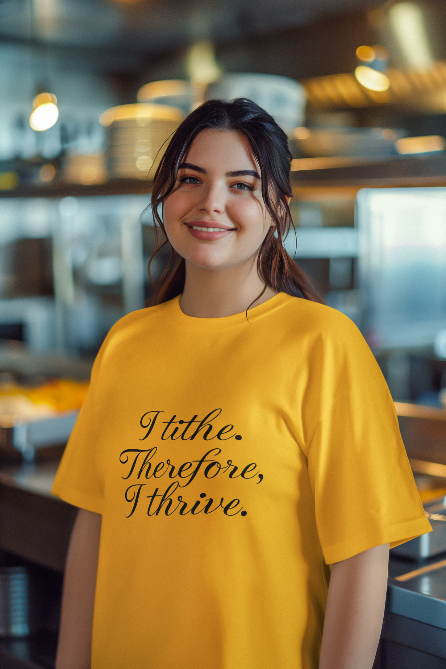 Inspirational Quote T-Shirt - I Tithe Therefore I Thrive - Casual Wear, Gift for Spiritual Growth, Faith Based Apparel, Motivational Tee