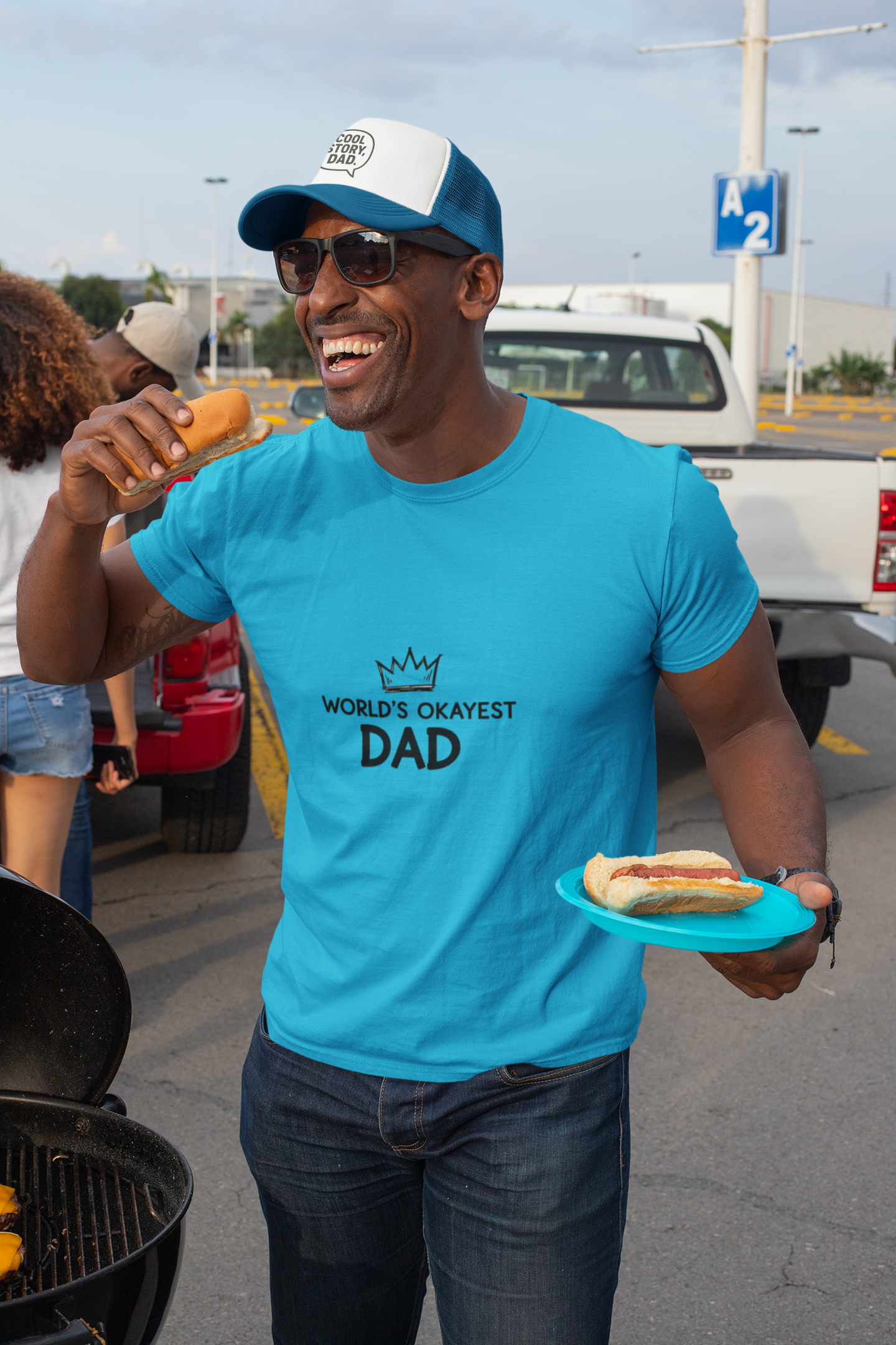 World's Okayest Dad Unisex Heavy Cotton Tee, Funny Father's Day Gift, Relaxed Fit T-Shirt, Dad Humor Shirt, Casual Everyday Wear