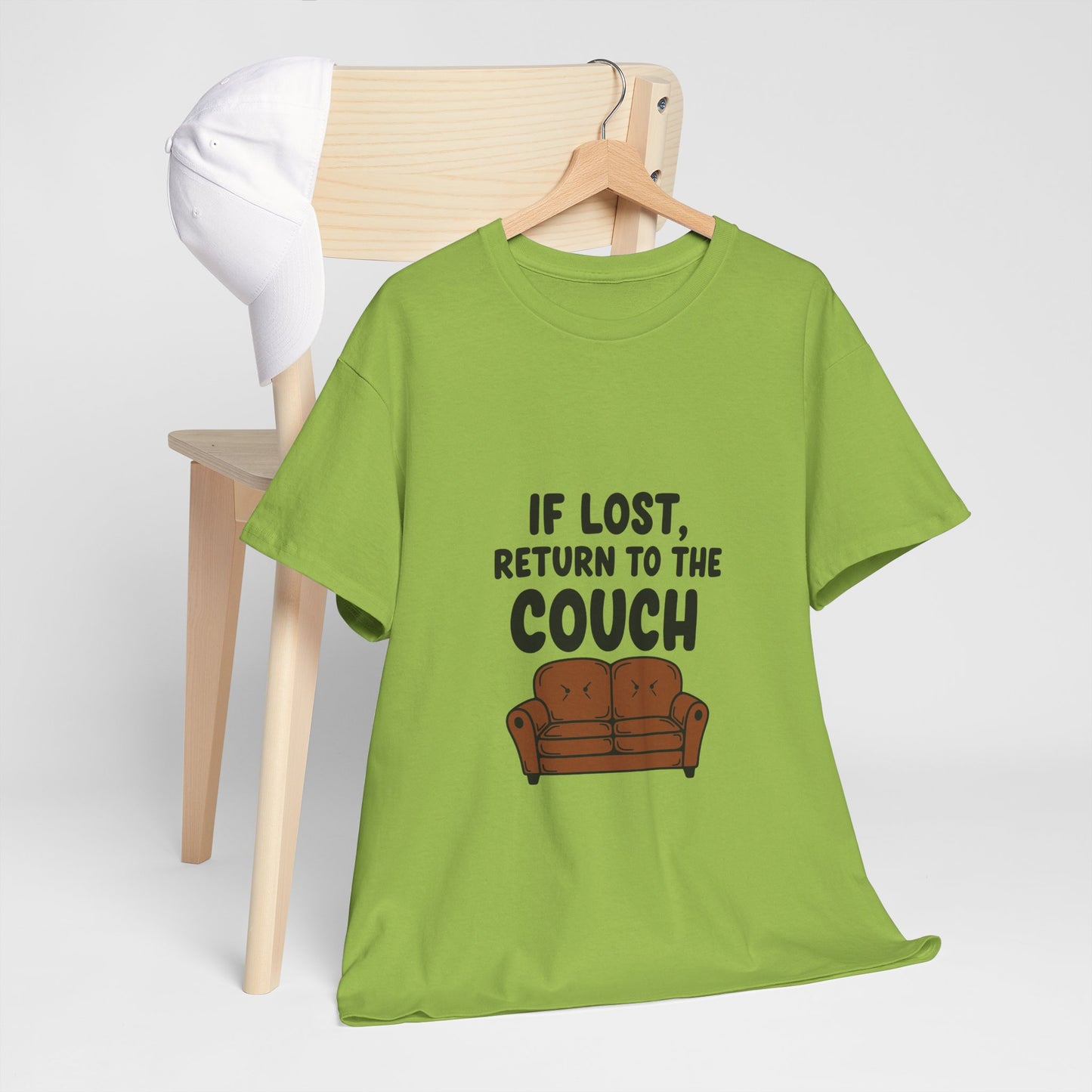 Funny Couch Tee, Unisex Heavy Cotton Tee, Comfort Shirt for Homebodies, Perfect Gift for Couch Lovers, Casual Wear, Quirky Shirt