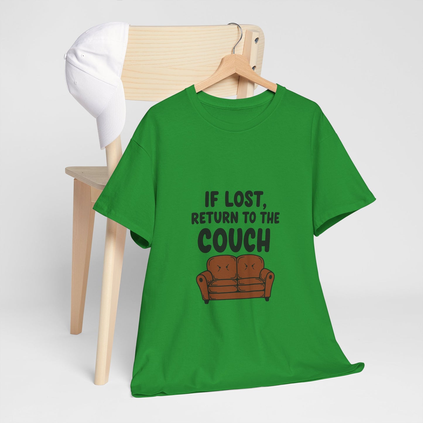 Funny Couch Tee, Unisex Heavy Cotton Tee, Comfort Shirt for Homebodies, Perfect Gift for Couch Lovers, Casual Wear, Quirky Shirt