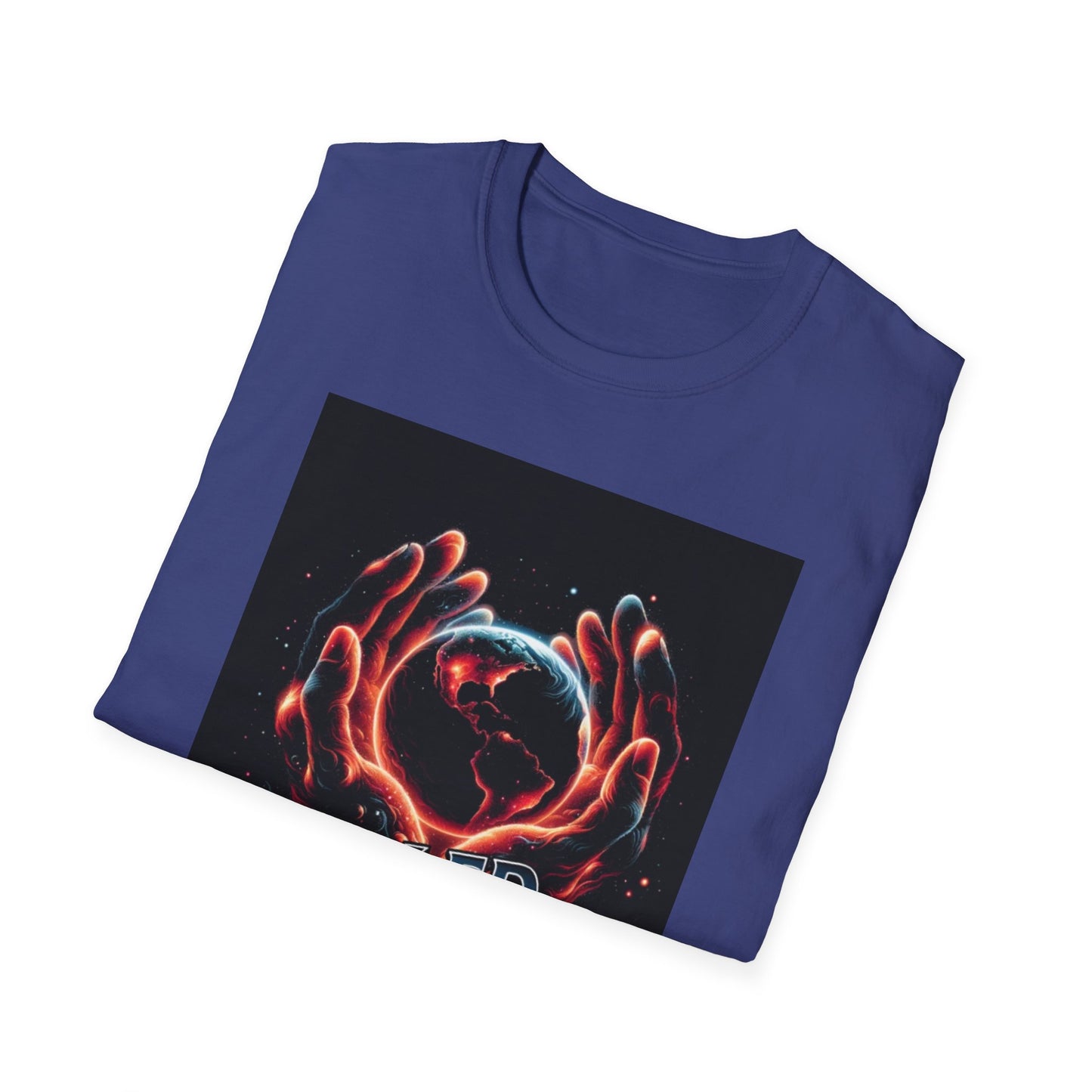 Cradled by Infinity T-Shirt, Cosmic Graphic Tee, Unisex Softstyle Shirt, Gift for Space Lovers, Fun Casual Wear, Summer Outfit