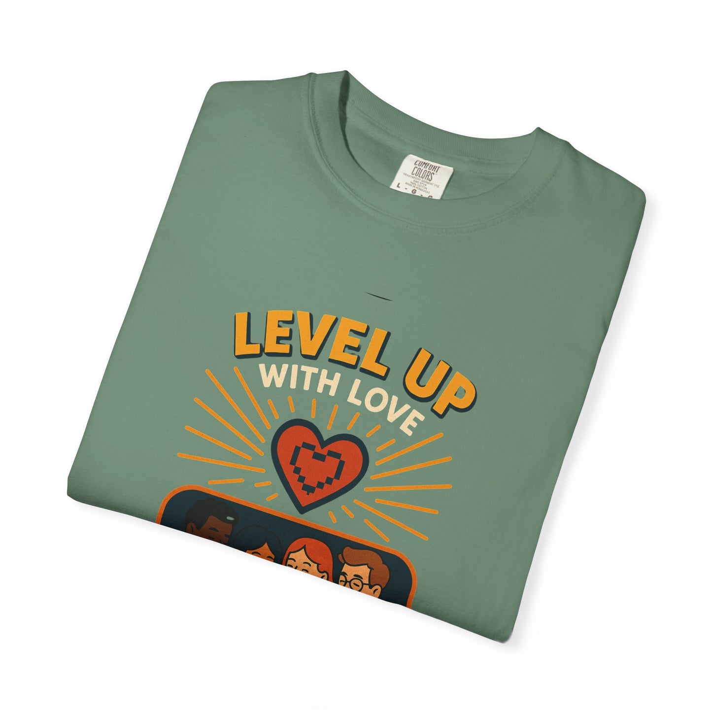 Level Up With Love T-Shirt, Vintage Style Tee, Unisex Casual Wear, Perfect Gift for Friends, Everyday Comfort Shirt