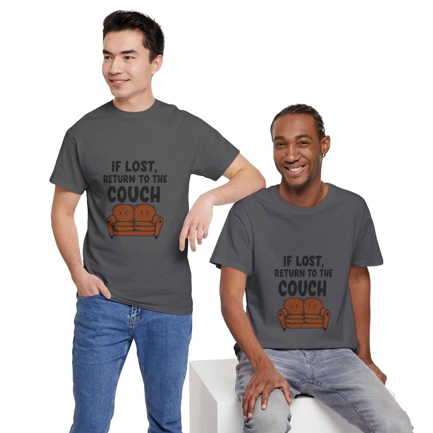 Funny Couch Tee, Unisex Heavy Cotton Tee, Comfort Shirt for Homebodies, Perfect Gift for Couch Lovers, Casual Wear, Quirky Shirt