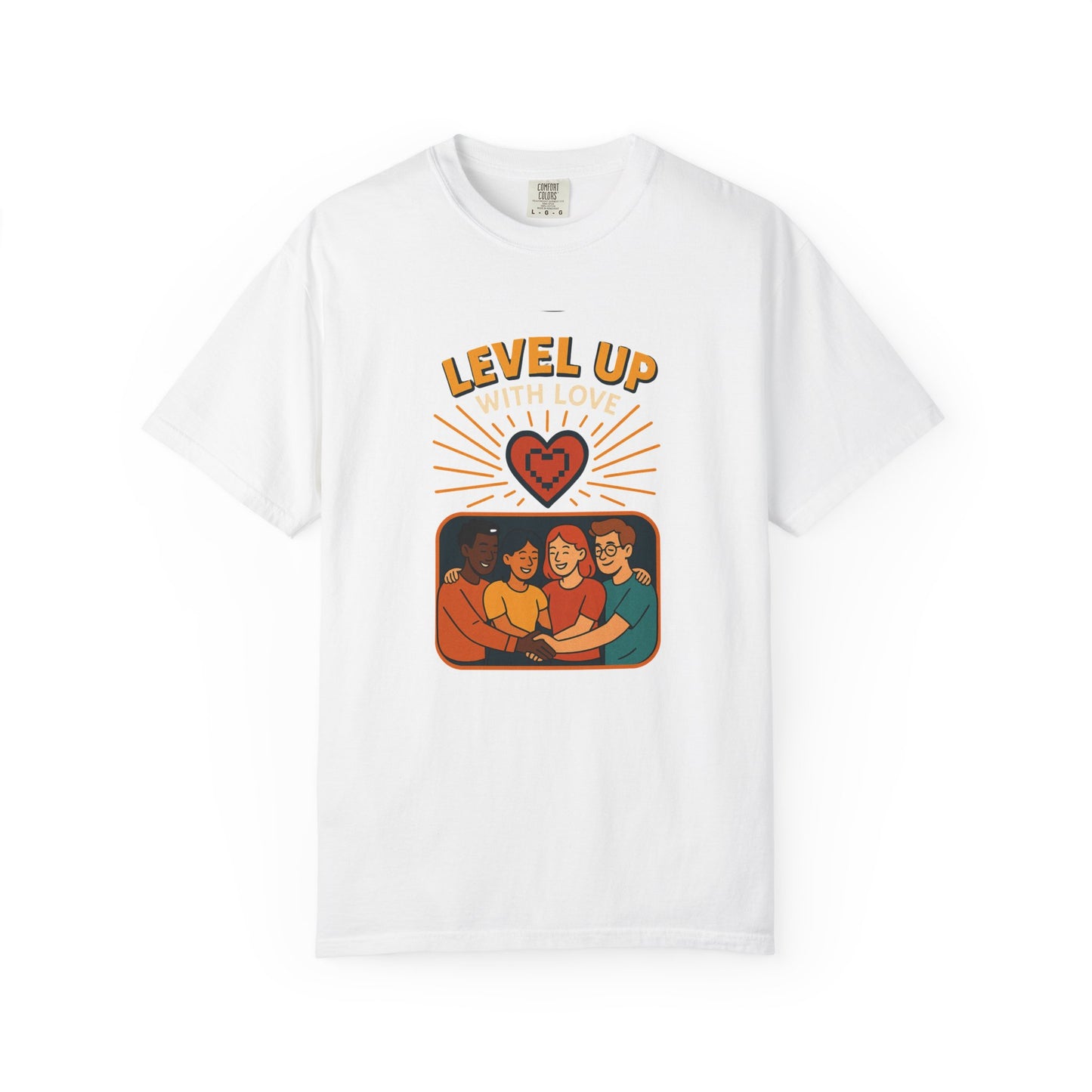 Level Up With Love T-Shirt, Vintage Style Tee, Unisex Casual Wear, Perfect Gift for Friends, Everyday Comfort Shirt