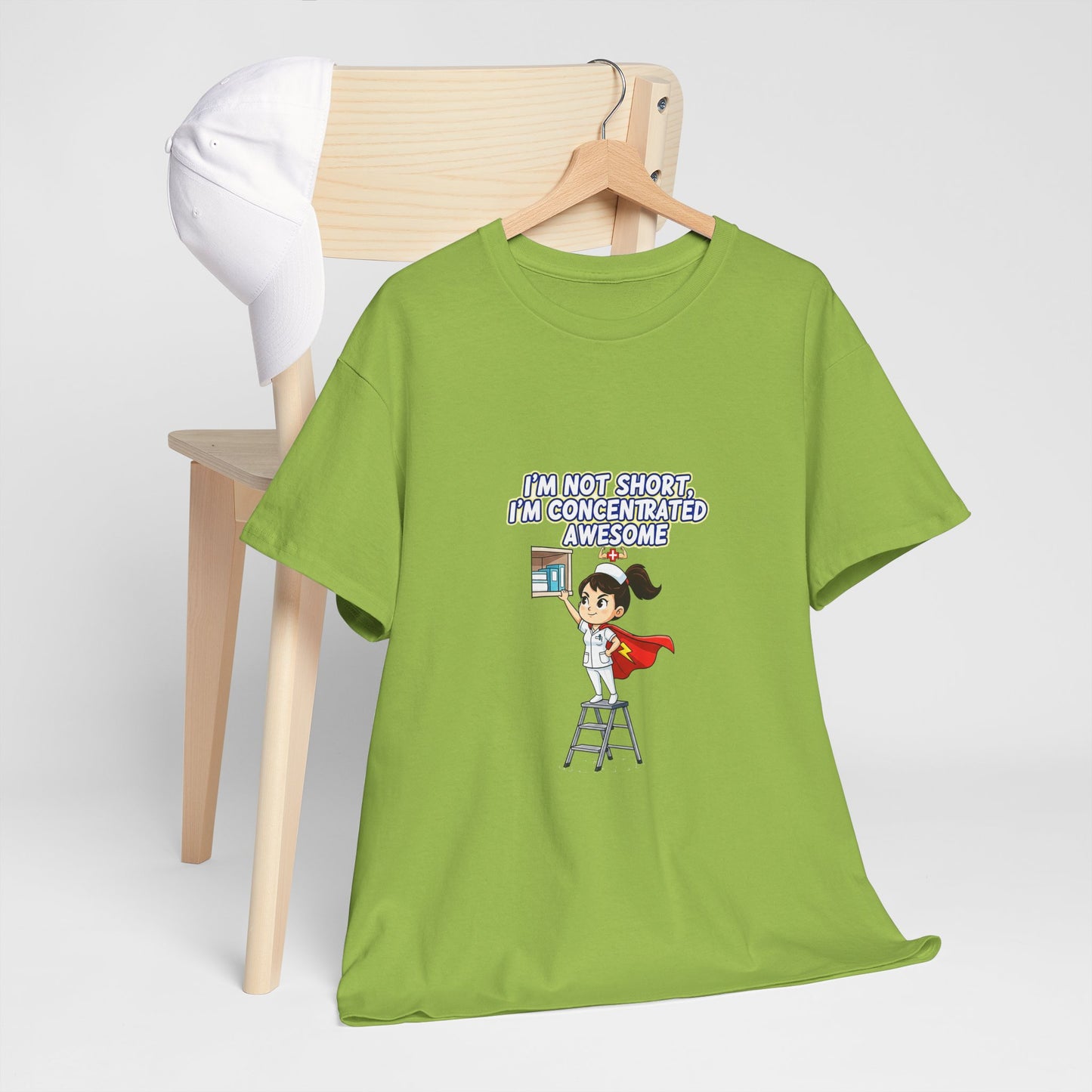 Superhero Motivation Tee - I'm Not Short, I'm Concentrated Awesome! | Unisex Heavy Cotton Shirt, Gift for Nurses, Daily Wear