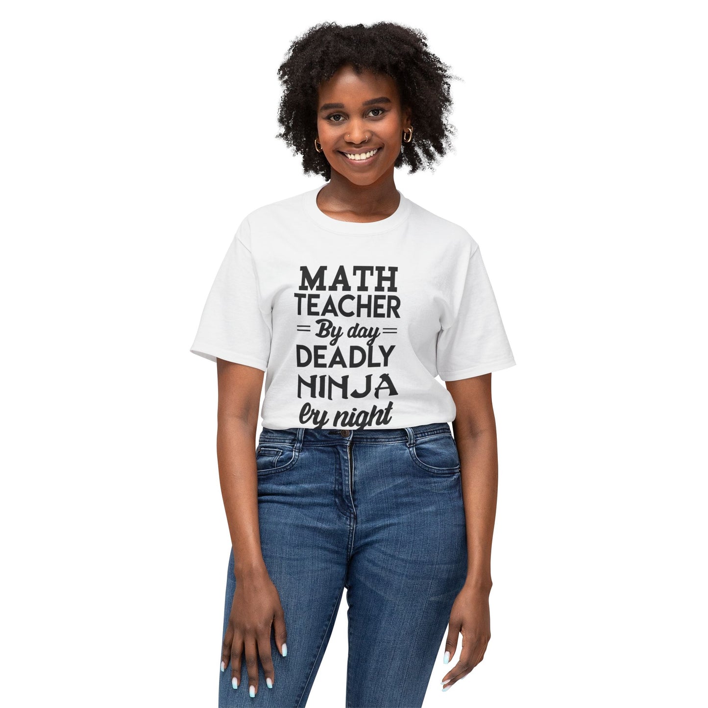 Math Teacher Ninja Unisex T-shirt - Fun Gift for Educators, Teacher Appreciation, Back to School, Funny Classroom Style