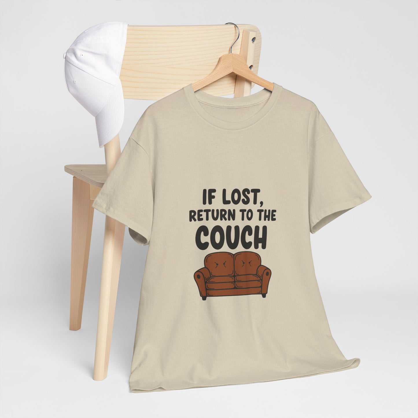 Funny Couch Tee, Unisex Heavy Cotton Tee, Comfort Shirt for Homebodies, Perfect Gift for Couch Lovers, Casual Wear, Quirky Shirt