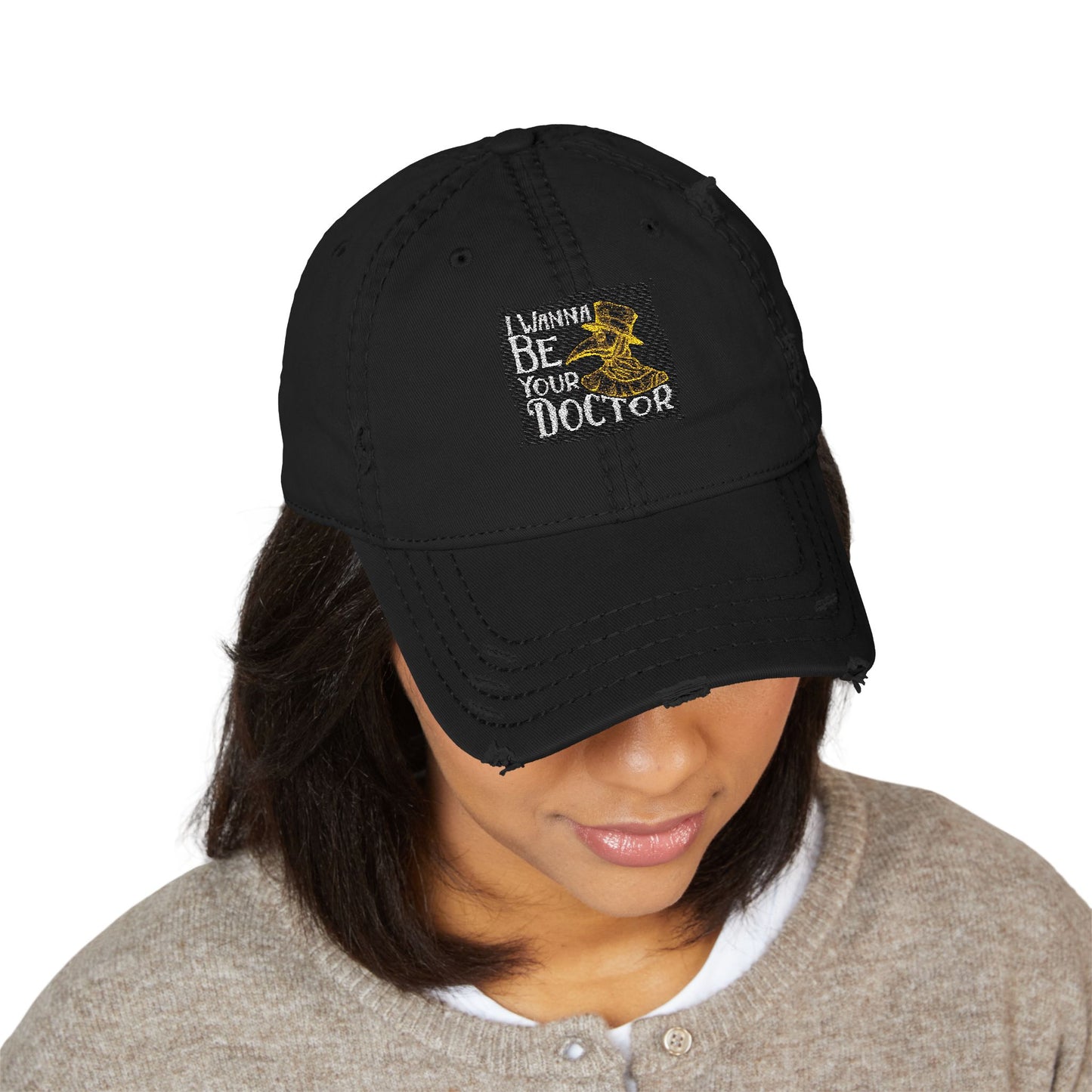 Distressed Dad Hat - I Wanna Be Your Doctor, Embroidered Cap, Gift for Graduates, Casual Style, Everyday Wear