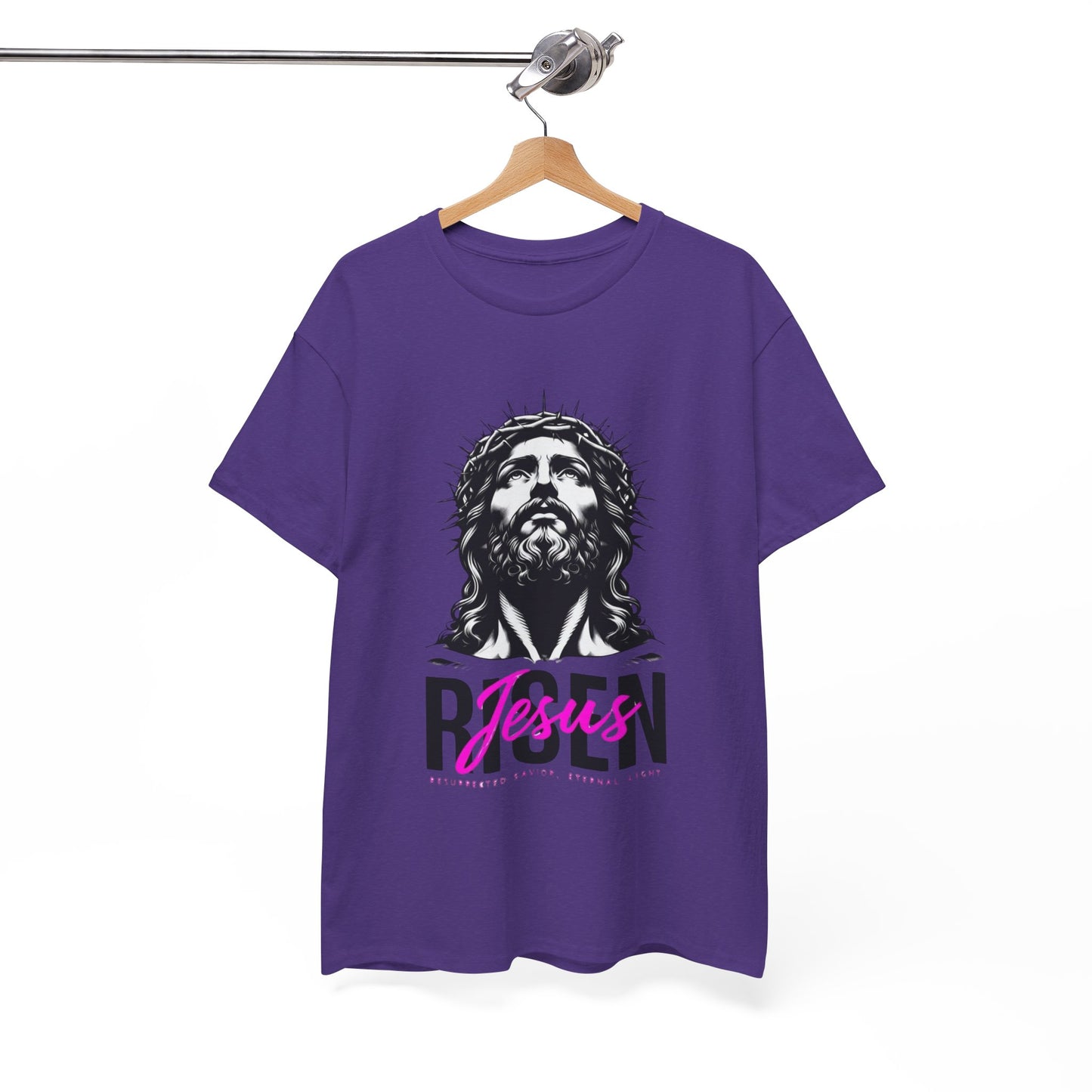 Jesus Risen Graphic Tee, Christian T-Shirt, Religious Apparel, Inspirational Cotton Shirt, Faith-Based Gift