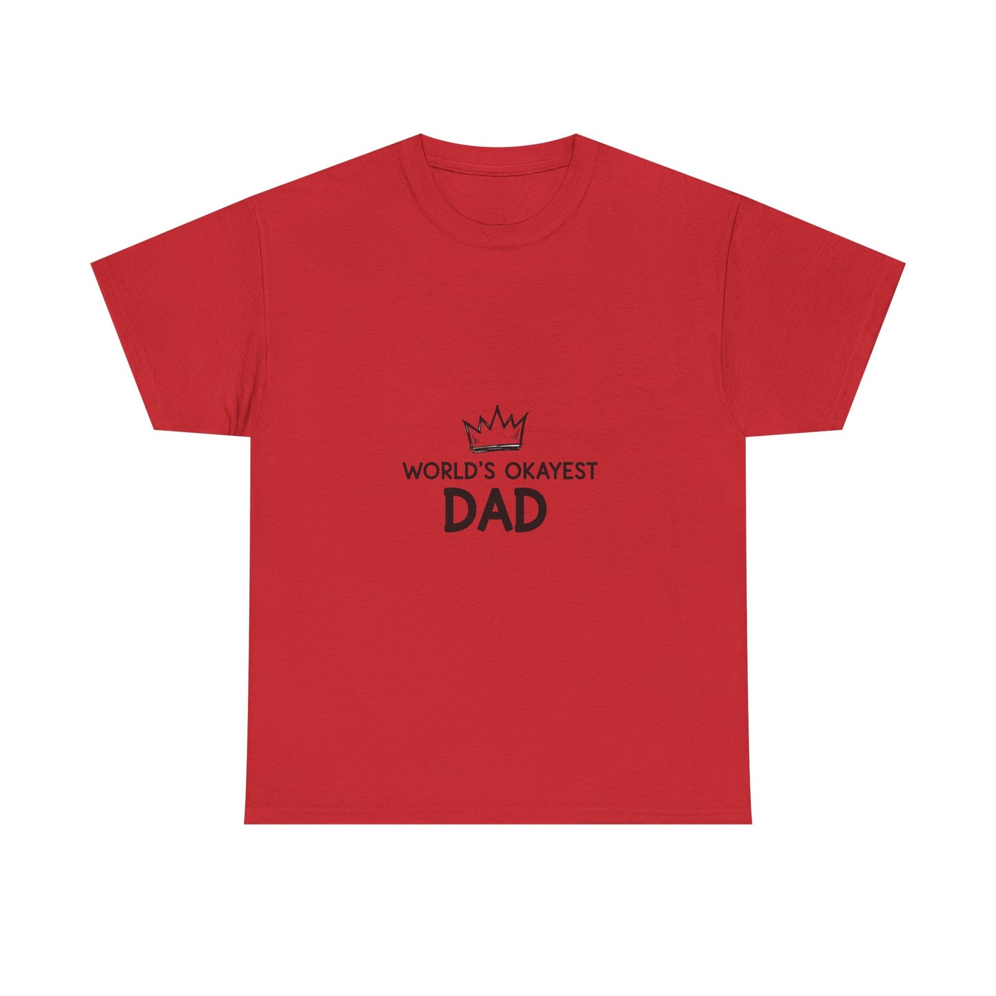 World's Okayest Dad Unisex Heavy Cotton Tee, Funny Father's Day Gift, Relaxed Fit T-Shirt, Dad Humor Shirt, Casual Everyday Wear