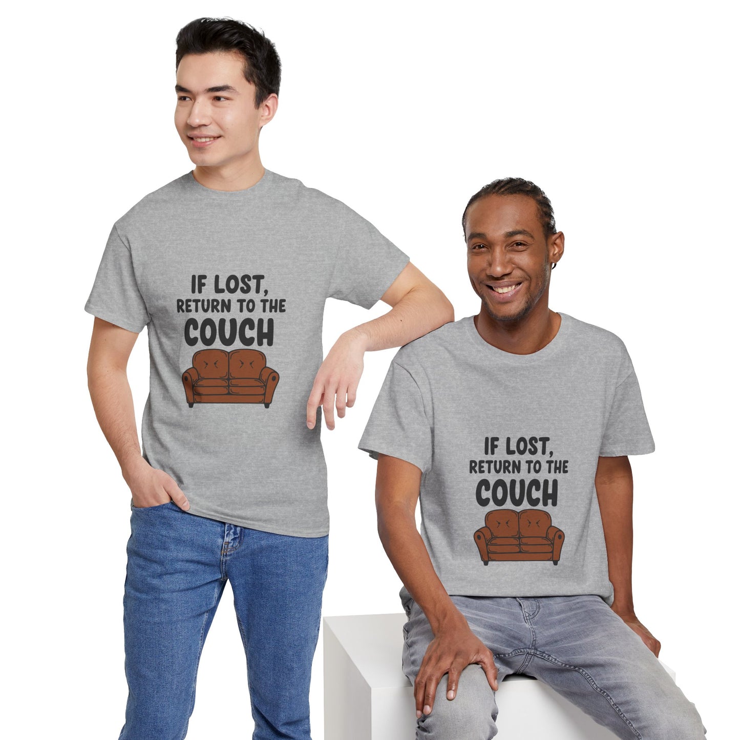 Funny Couch Tee, Unisex Heavy Cotton Tee, Comfort Shirt for Homebodies, Perfect Gift for Couch Lovers, Casual Wear, Quirky Shirt