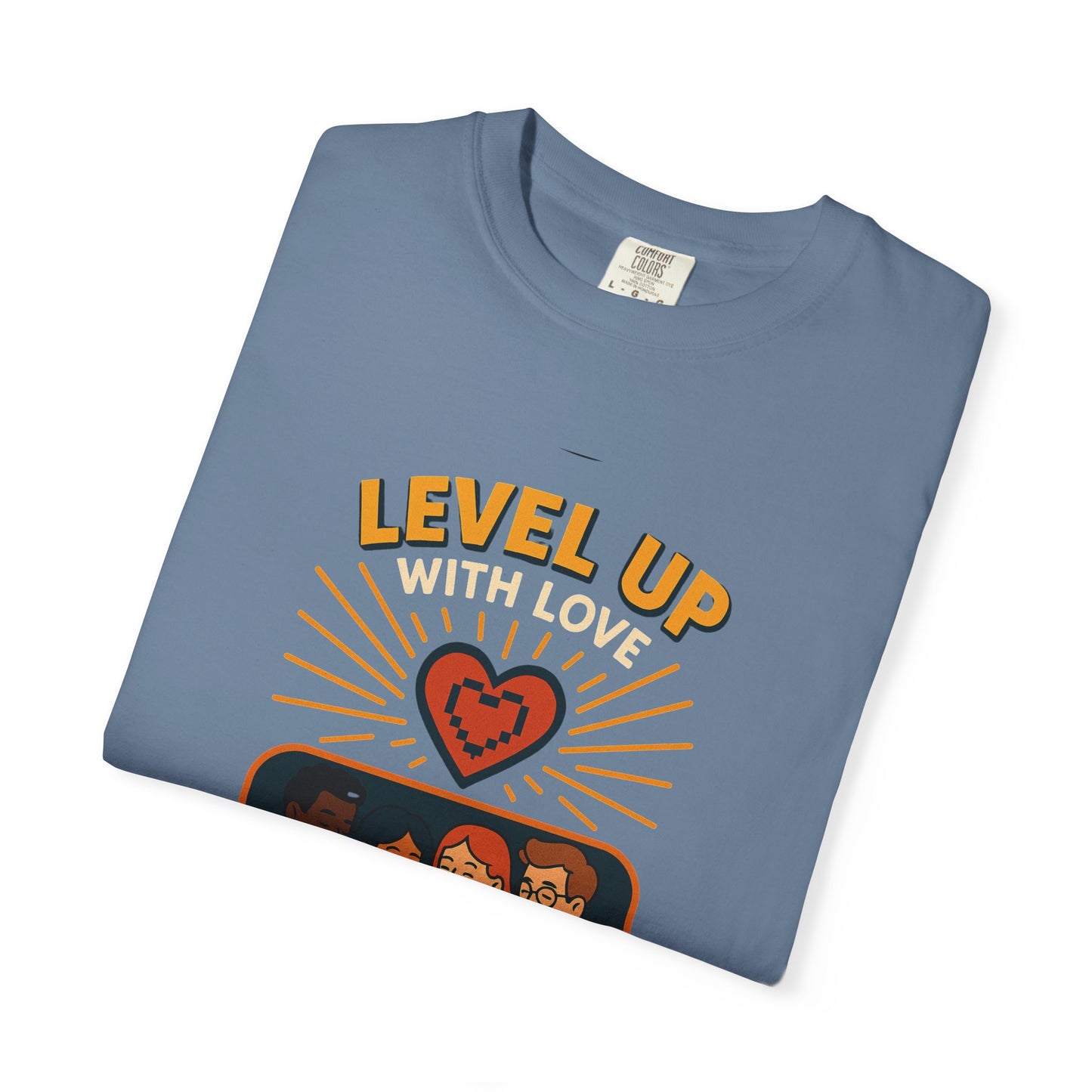 Level Up With Love T-Shirt, Vintage Style Tee, Unisex Casual Wear, Perfect Gift for Friends, Everyday Comfort Shirt
