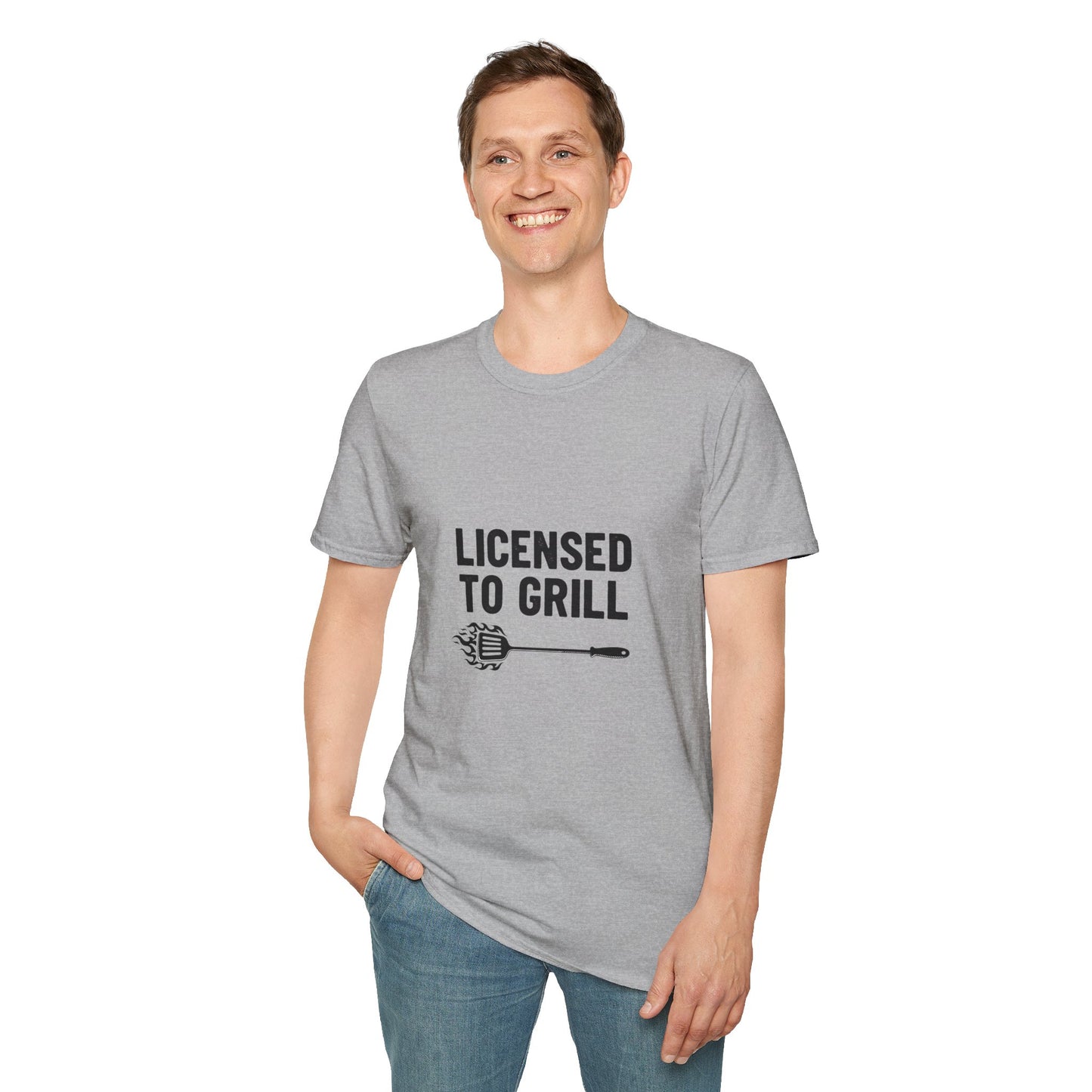Licensed to Grill Unisex T-Shirt | Funny BBQ Apparel, Grilling Gift, Summer Cookout Top, Foodie Shirt, Outdoor Party Wear