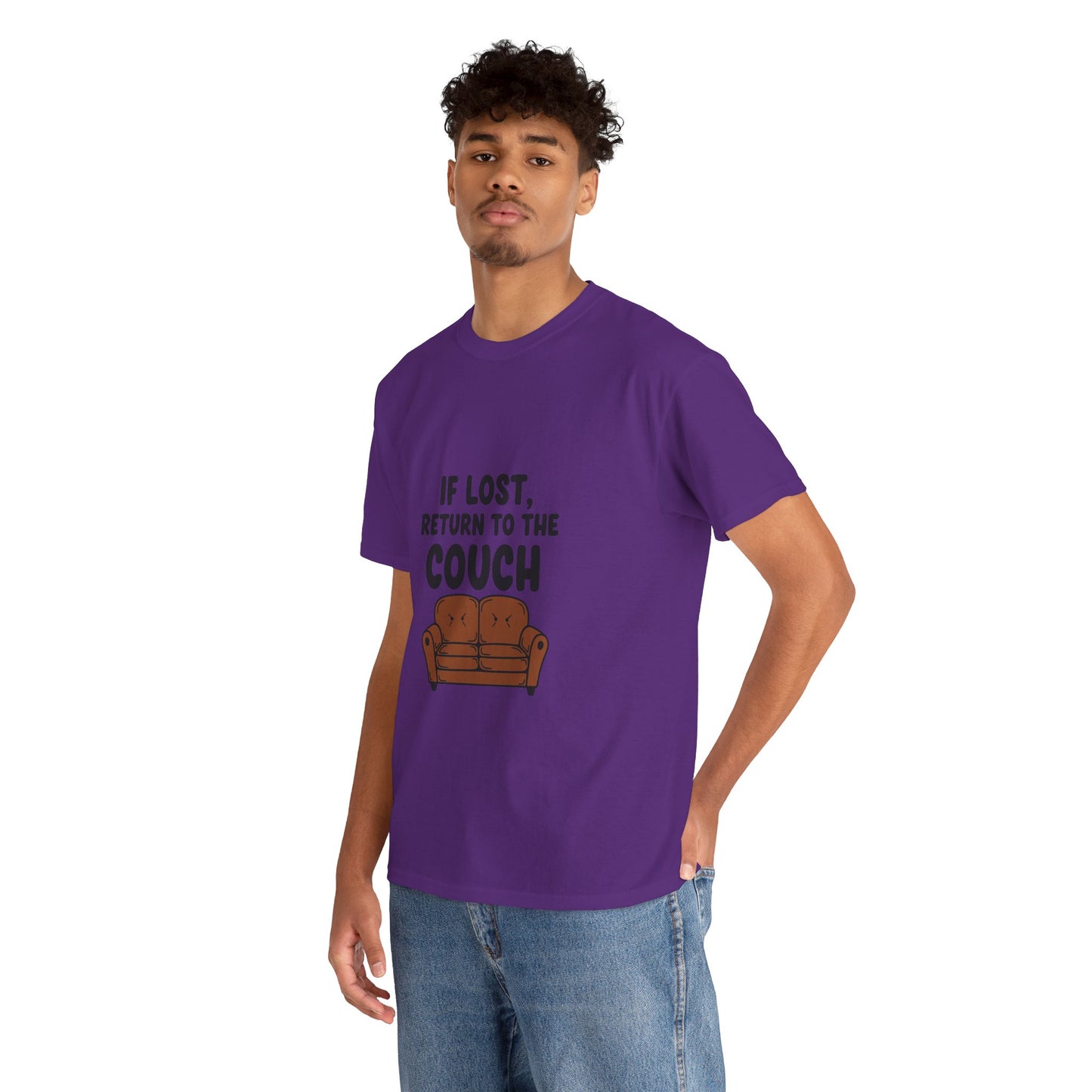 Funny Couch Tee, Unisex Heavy Cotton Tee, Comfort Shirt for Homebodies, Perfect Gift for Couch Lovers, Casual Wear, Quirky Shirt