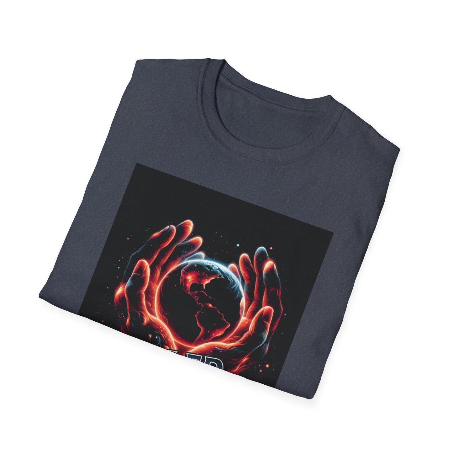 Cradled by Infinity T-Shirt, Cosmic Graphic Tee, Unisex Softstyle Shirt, Gift for Space Lovers, Fun Casual Wear, Summer Outfit
