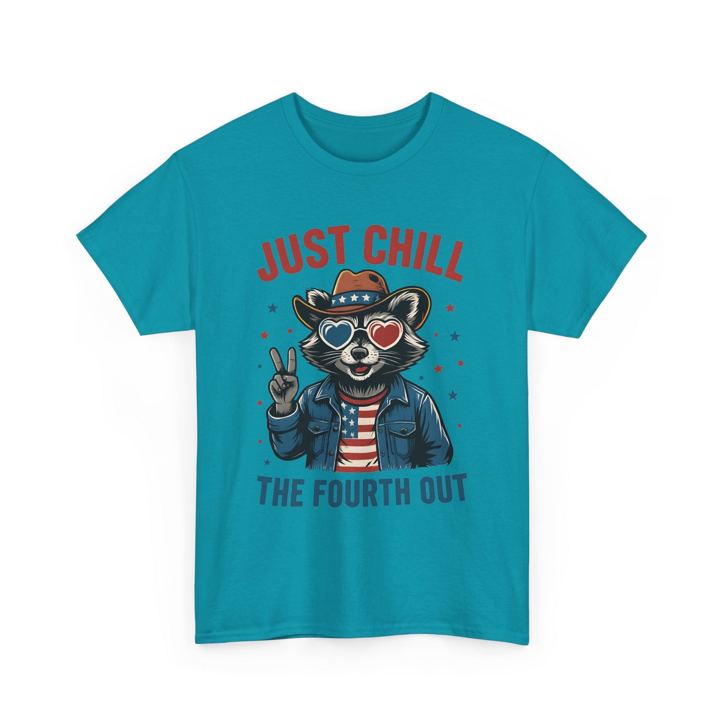 Patriotic Raccoon Tee, Just Chill the Fourth Out T-Shirt, Unisex Cotton Shirt, Casual Summer Wear, Independence Day, July fourth